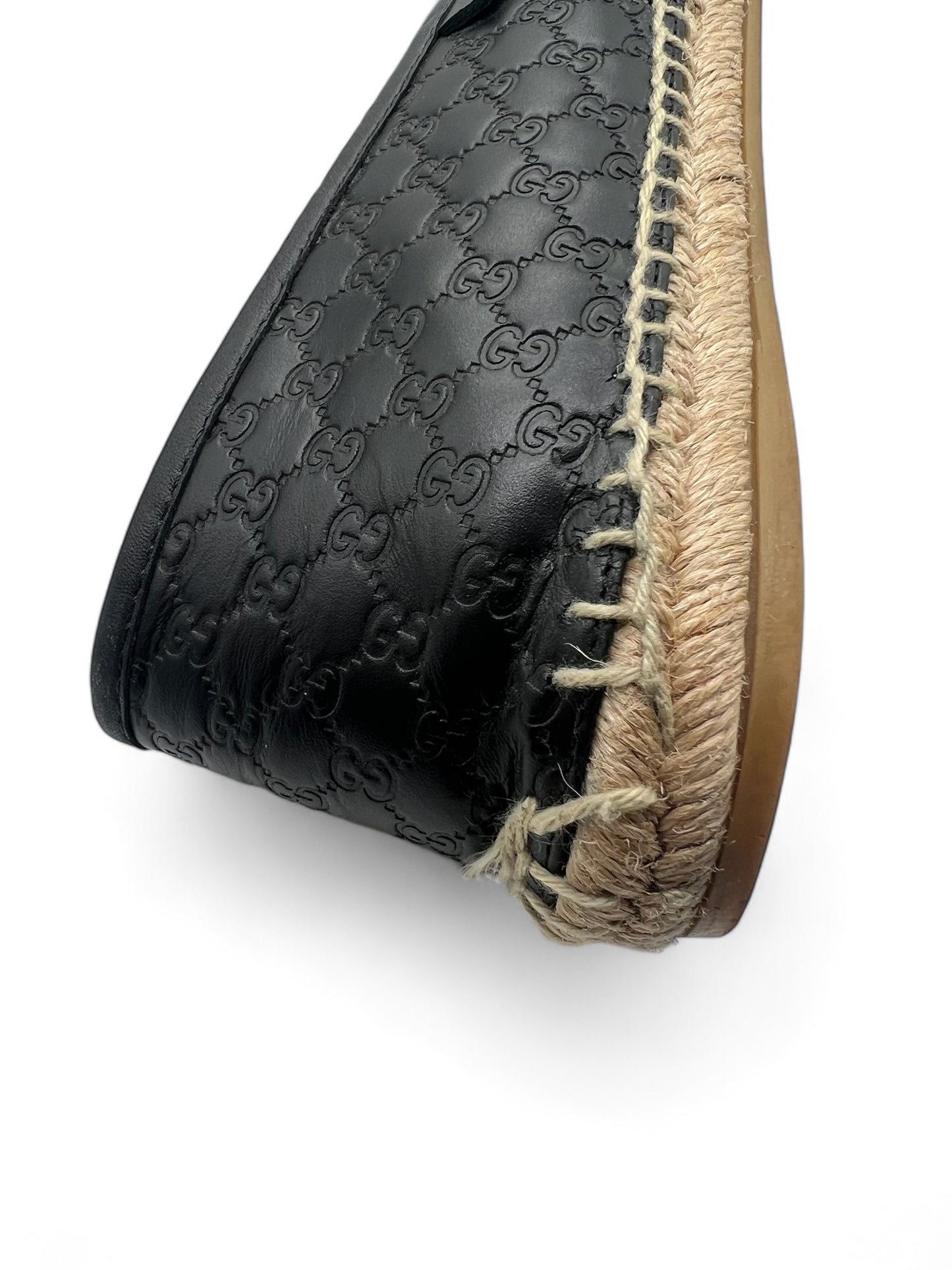 Gucci black leather espadrilles