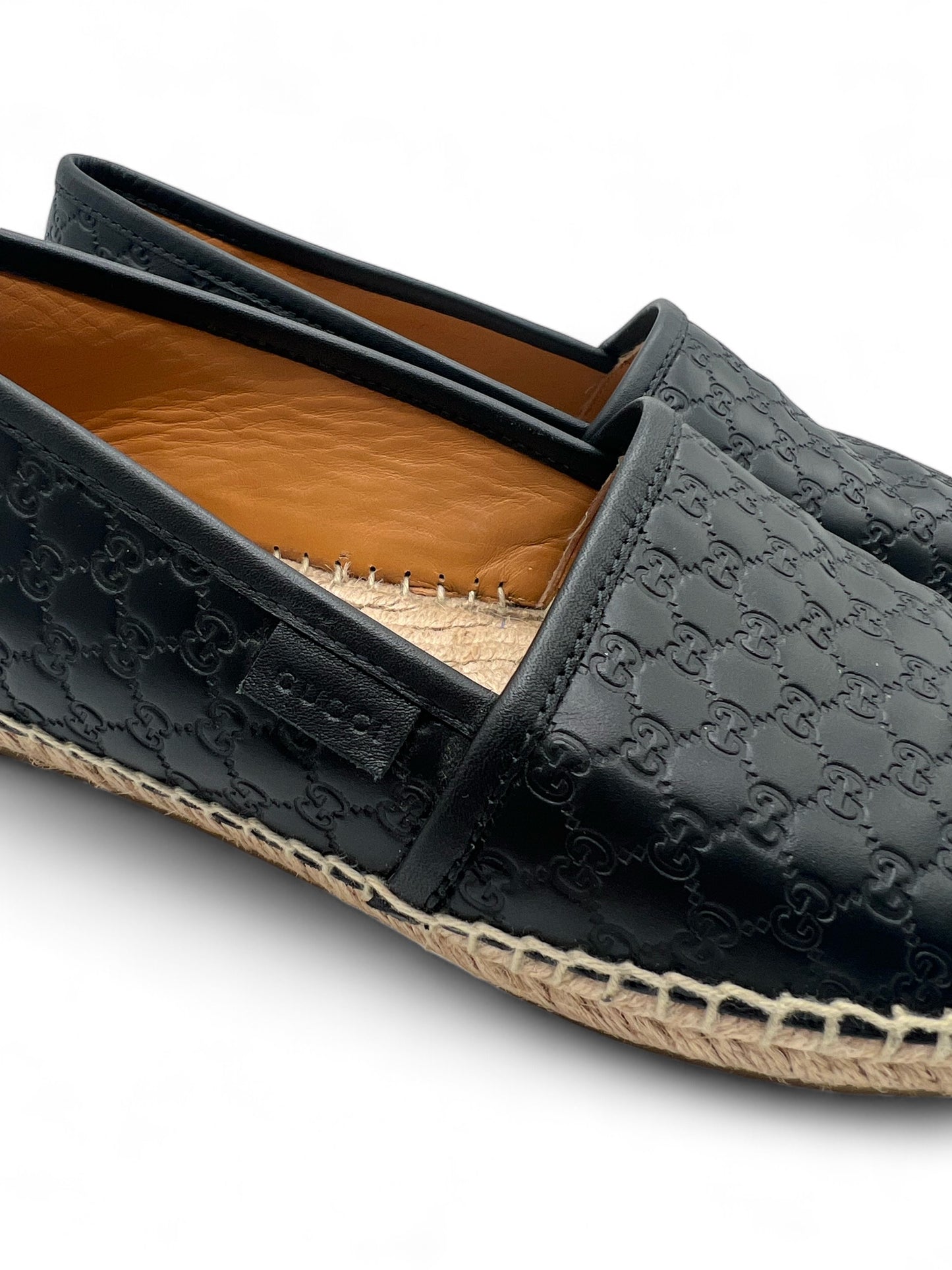 Gucci black leather espadrilles