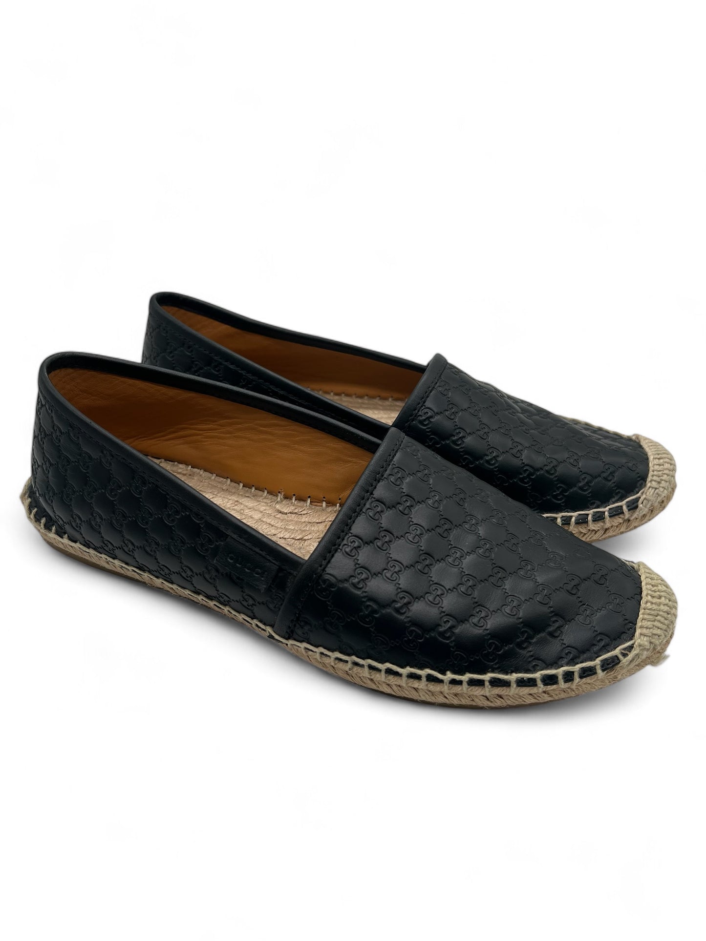 Gucci black leather espadrilles