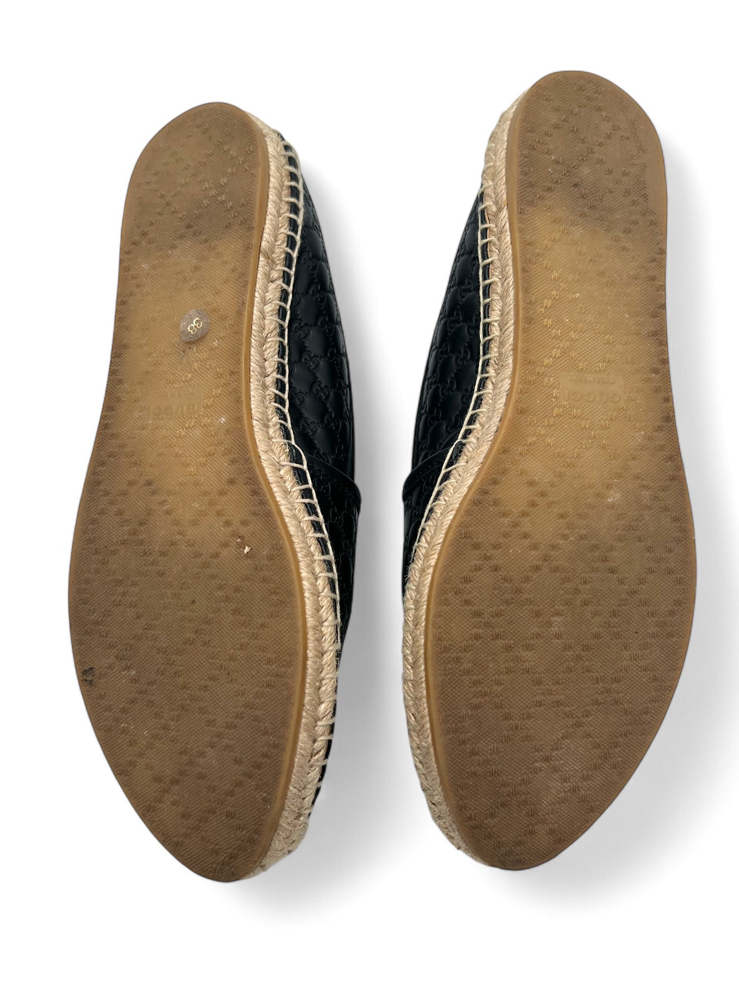 Gucci black leather espadrilles