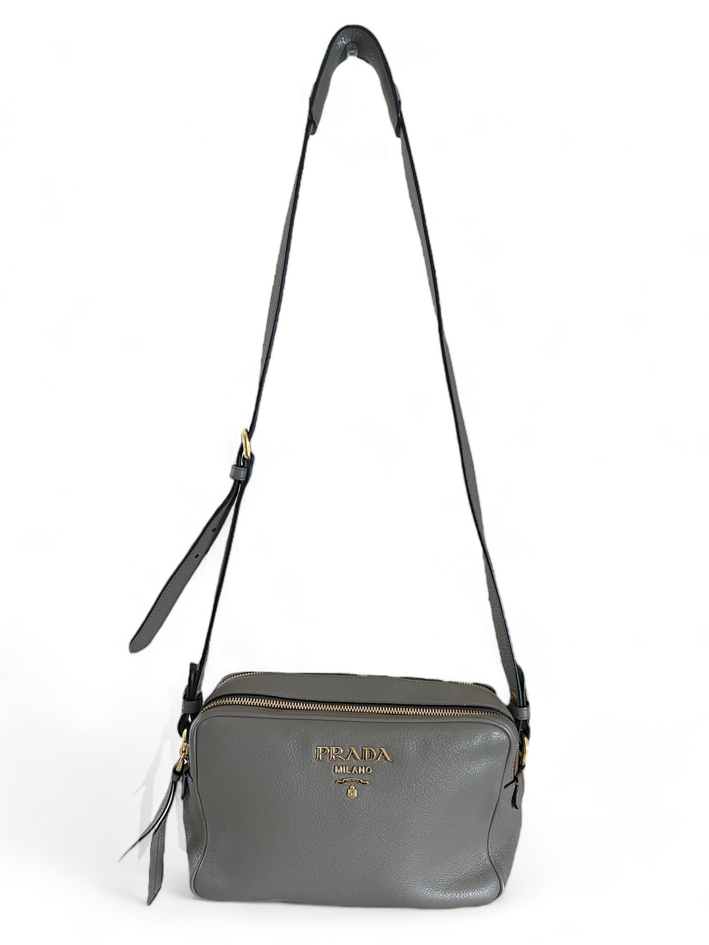 Prada Phoenix grey leather crossbody bag