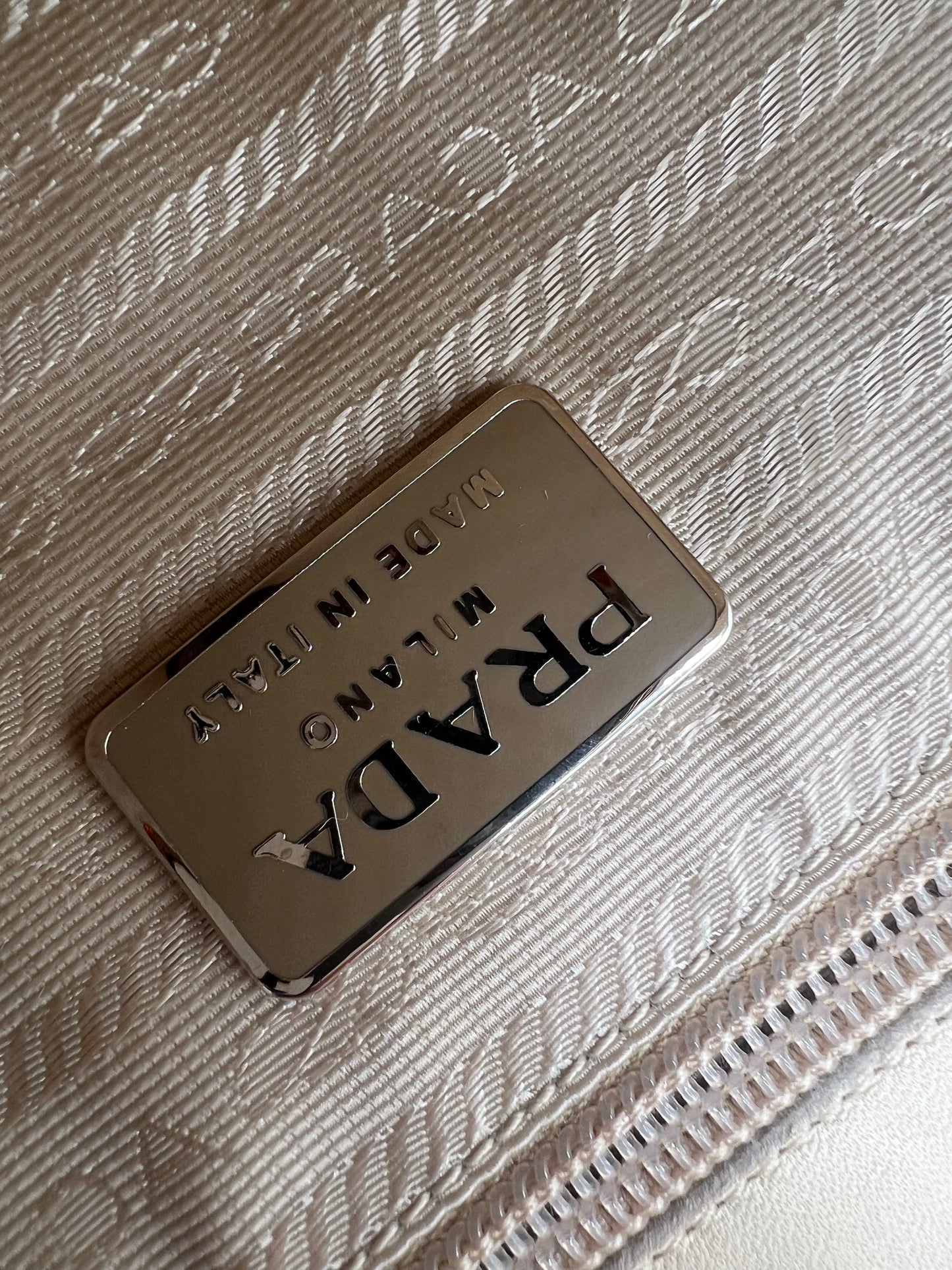 Prada white leather shoulder bag