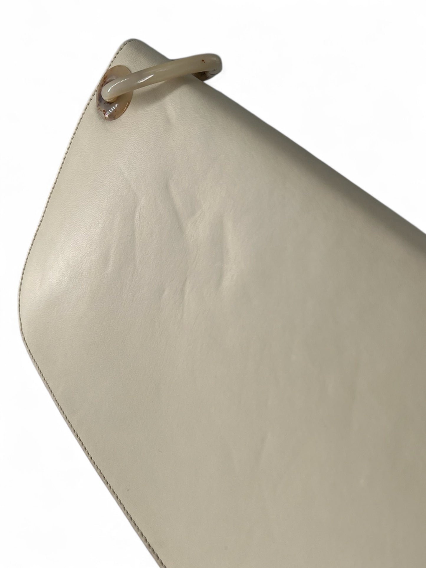 Prada white leather shoulder bag