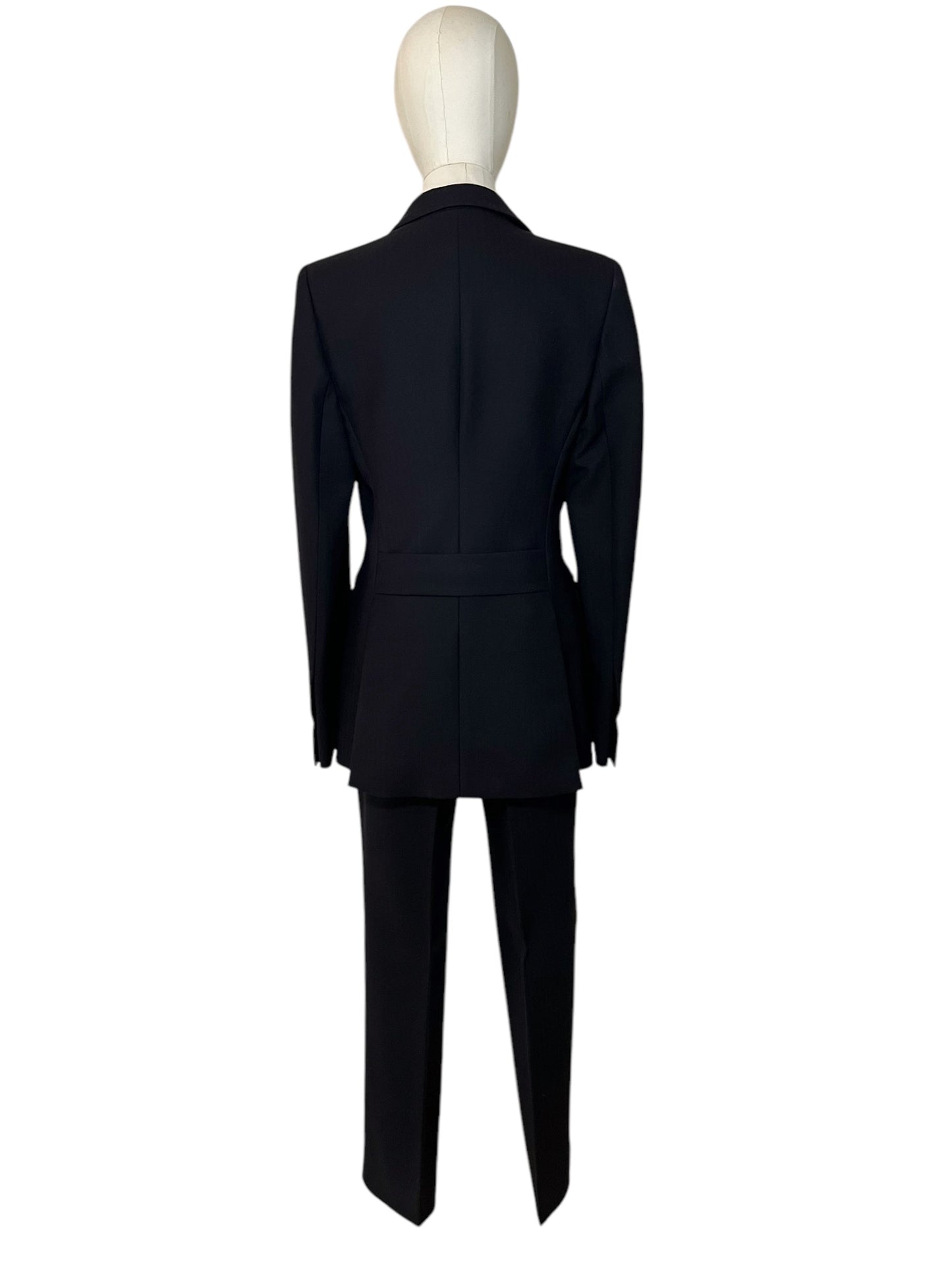 Prada black wool set jacket and pants
