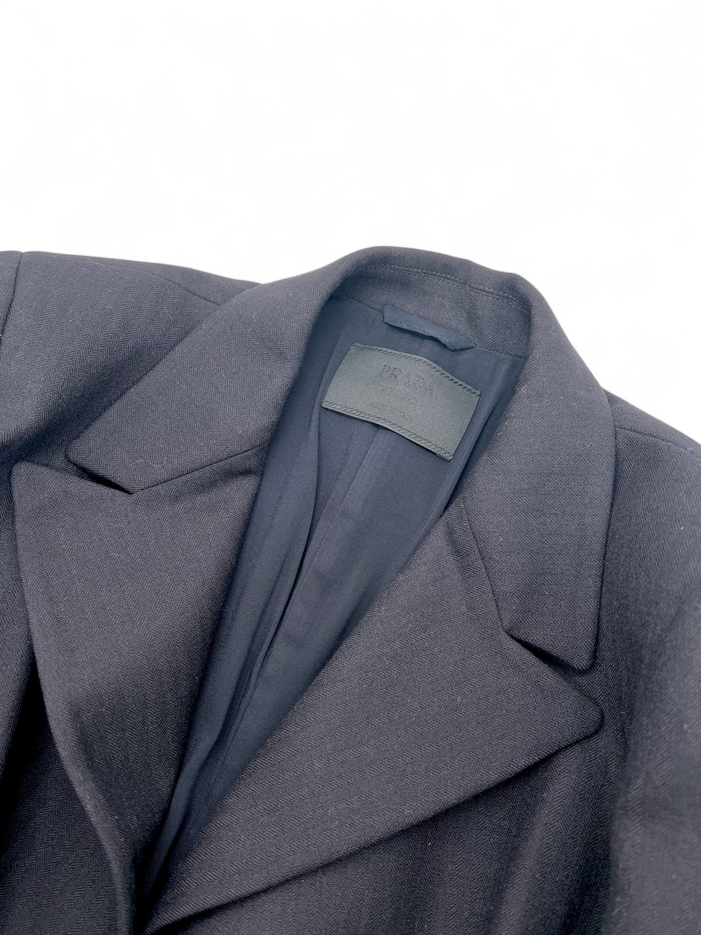 Prada black wool set jacket and pants