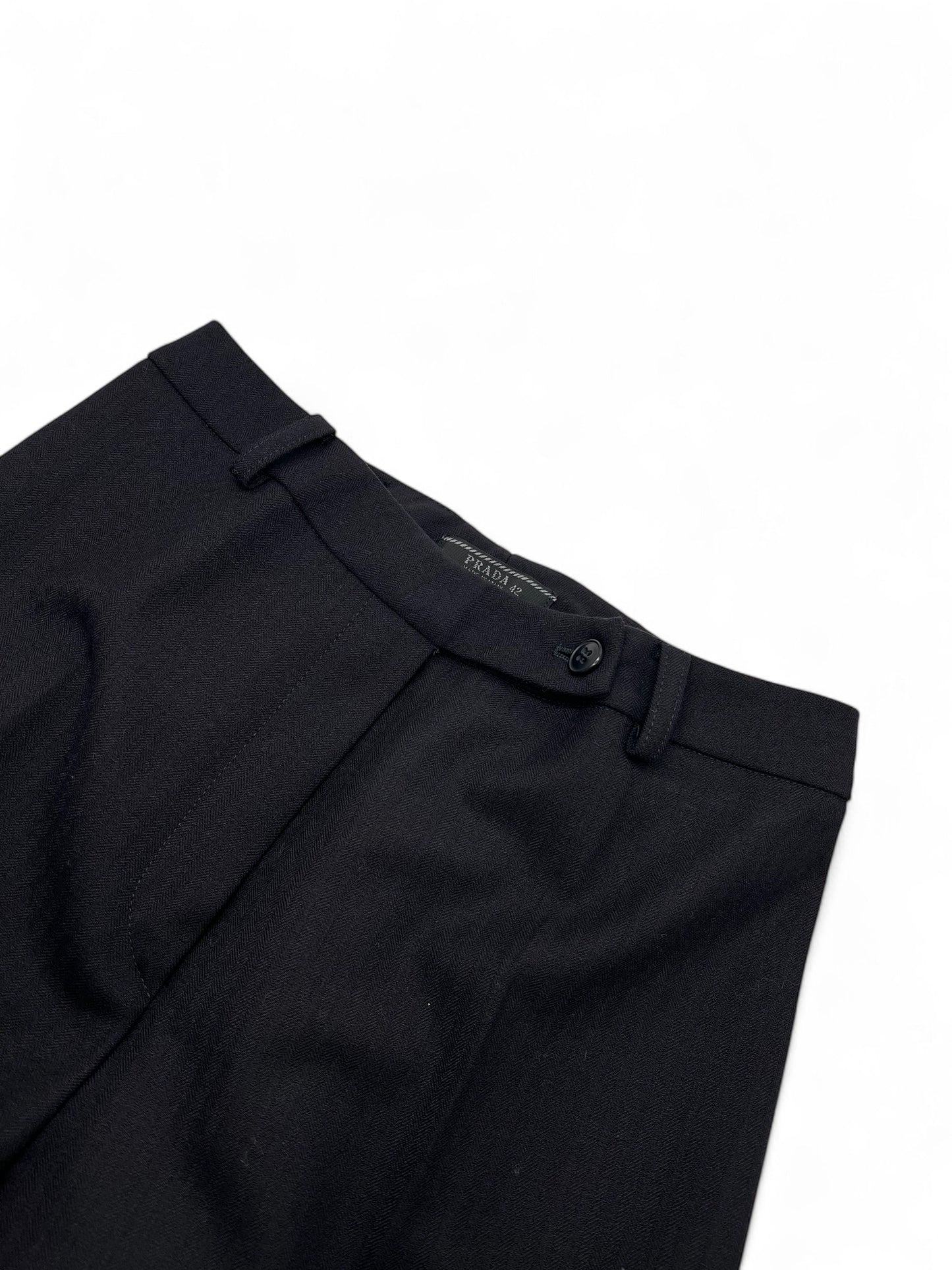Prada black wool set jacket and pants