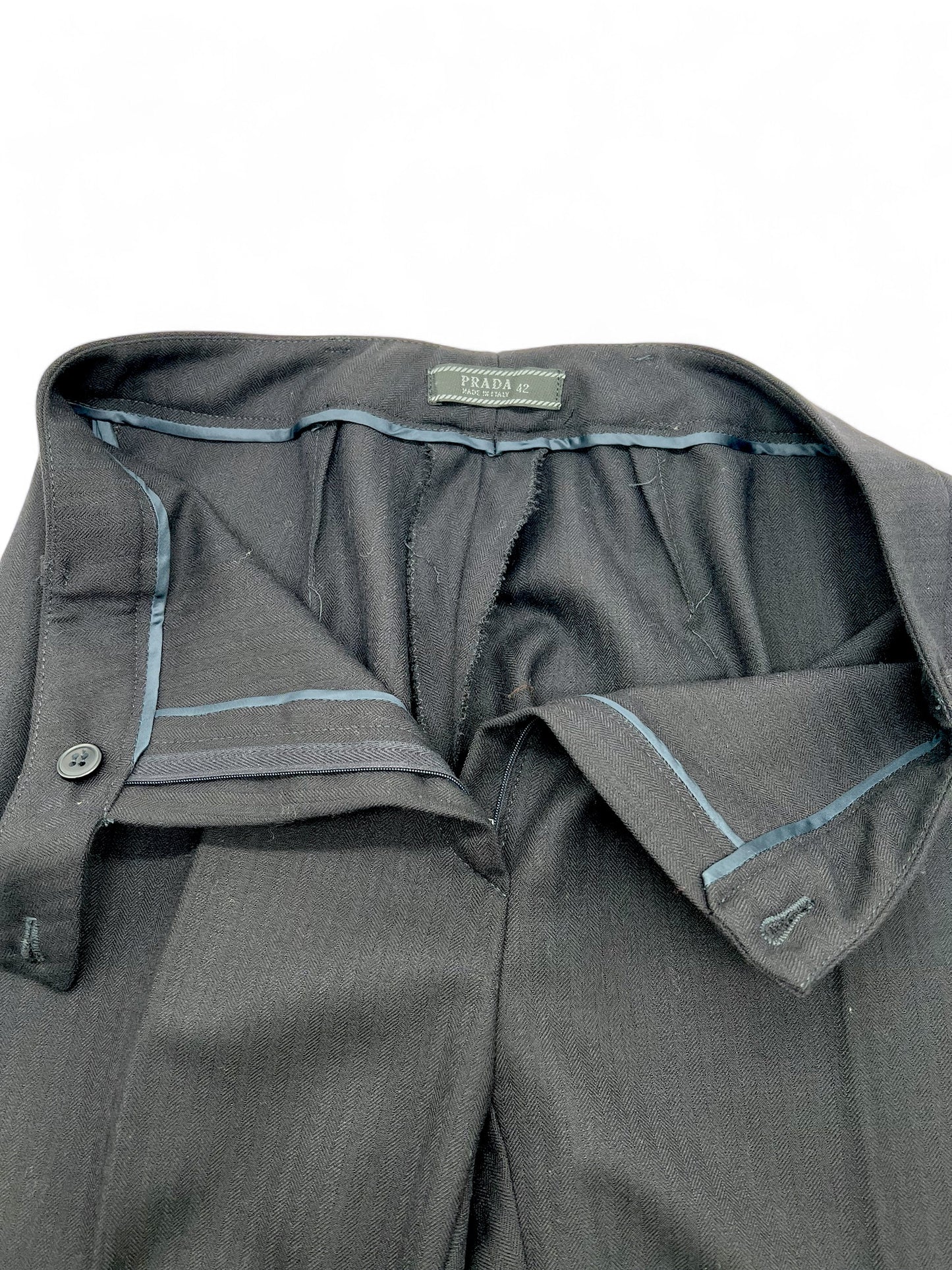 Prada black wool set jacket and pants