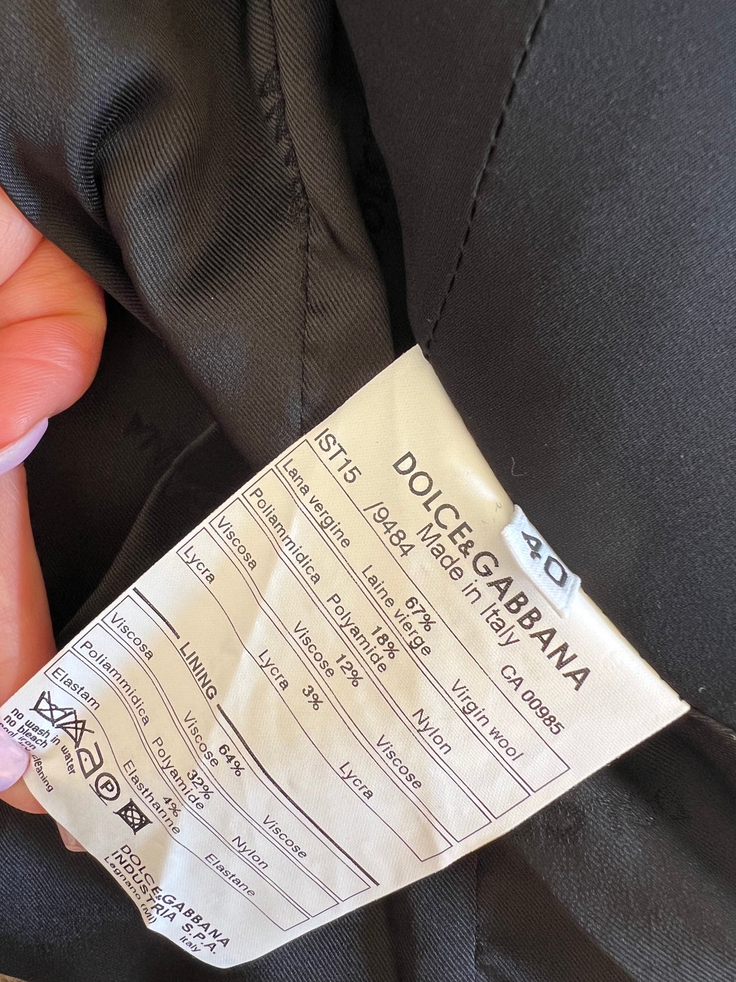 Dolce&Gabbana giacca e pantaloni neri