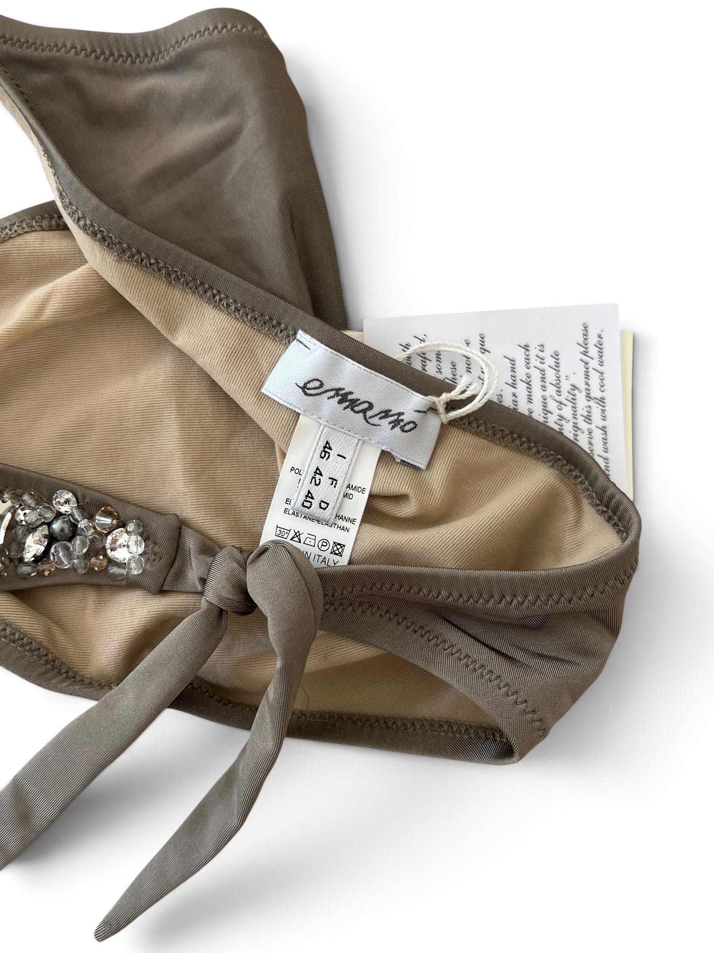 Emamò Designer Crystal Bikini | Luxury Made in Italy Embellished Triangle Swimwear