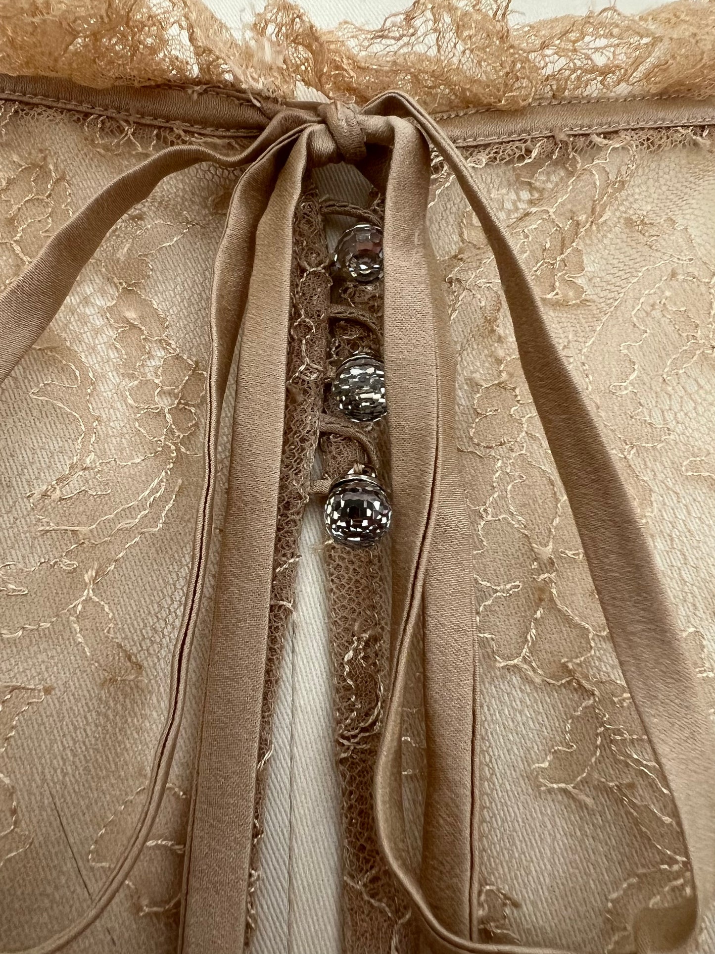 Givenchy Sheer Lace Blouse with Crystals