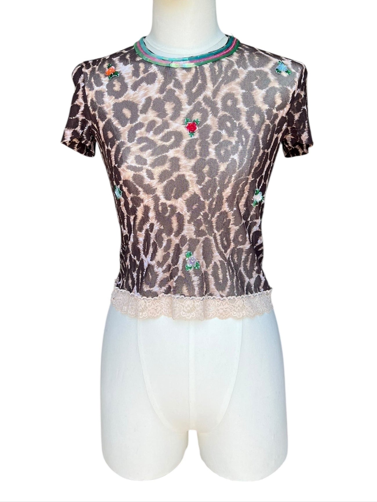Dolce & Gabbana leopard mesh top