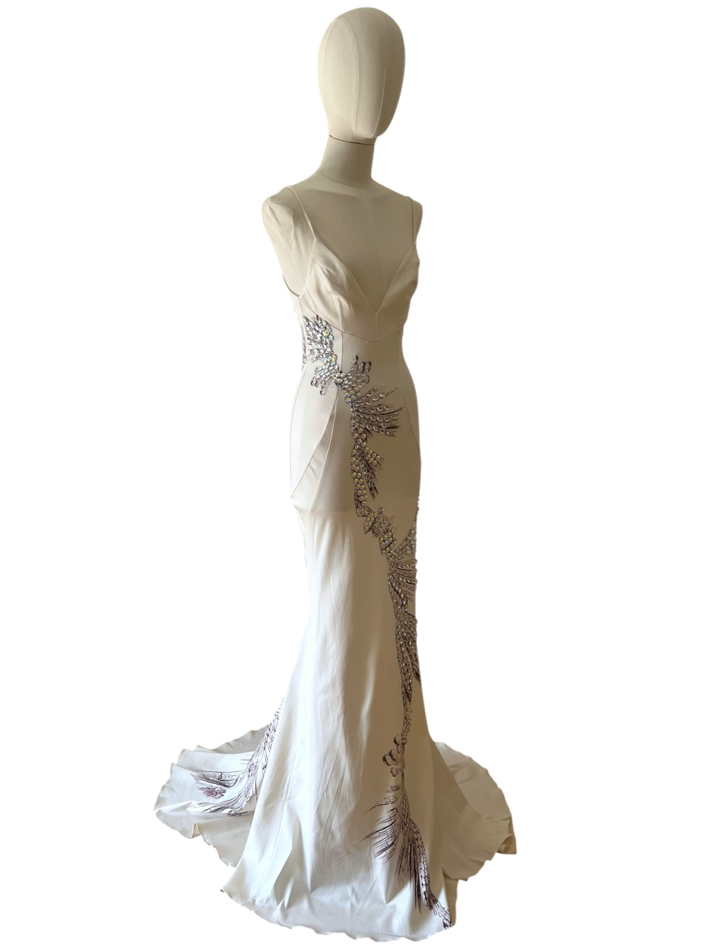 Roberto Cavalli FW 2002 long embroidered dress