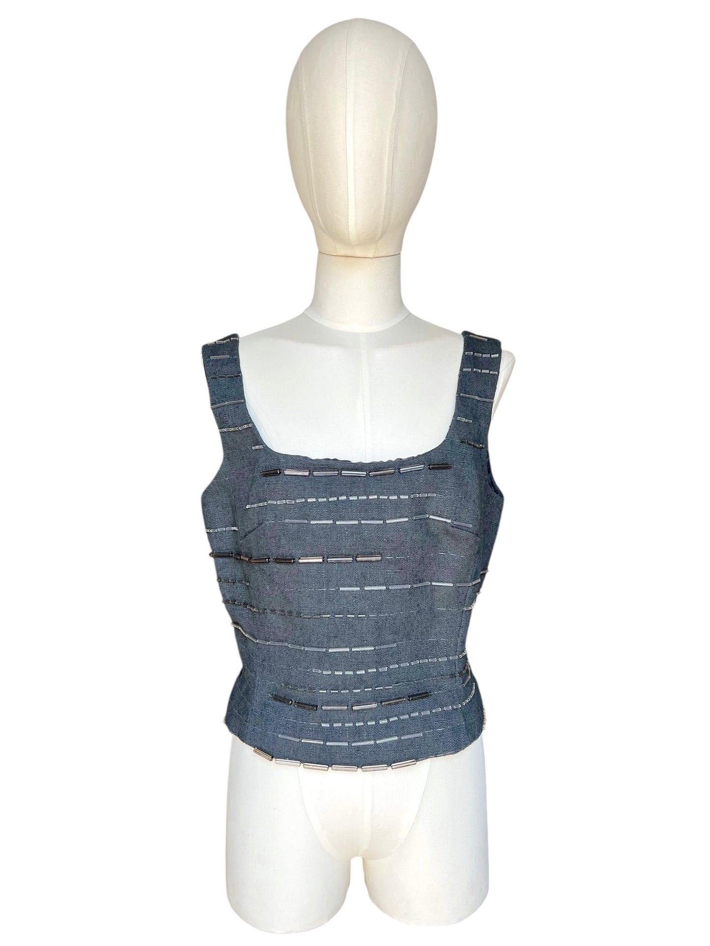 Prada SS1998 ardesia embroidered bustier