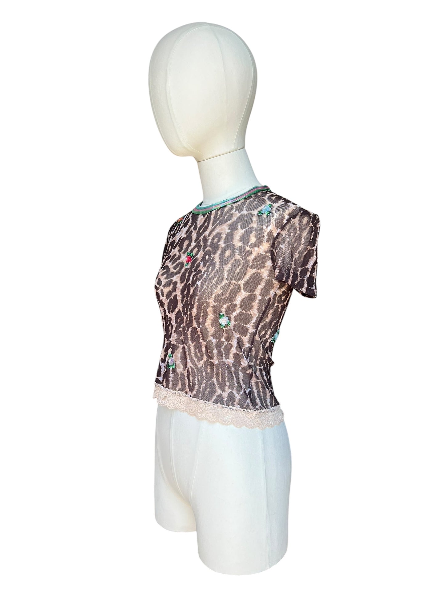 Dolce & Gabbana leopard mesh top