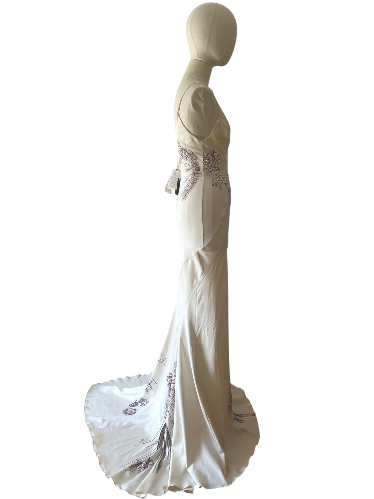 Roberto Cavalli FW 2002 long embroidered dress