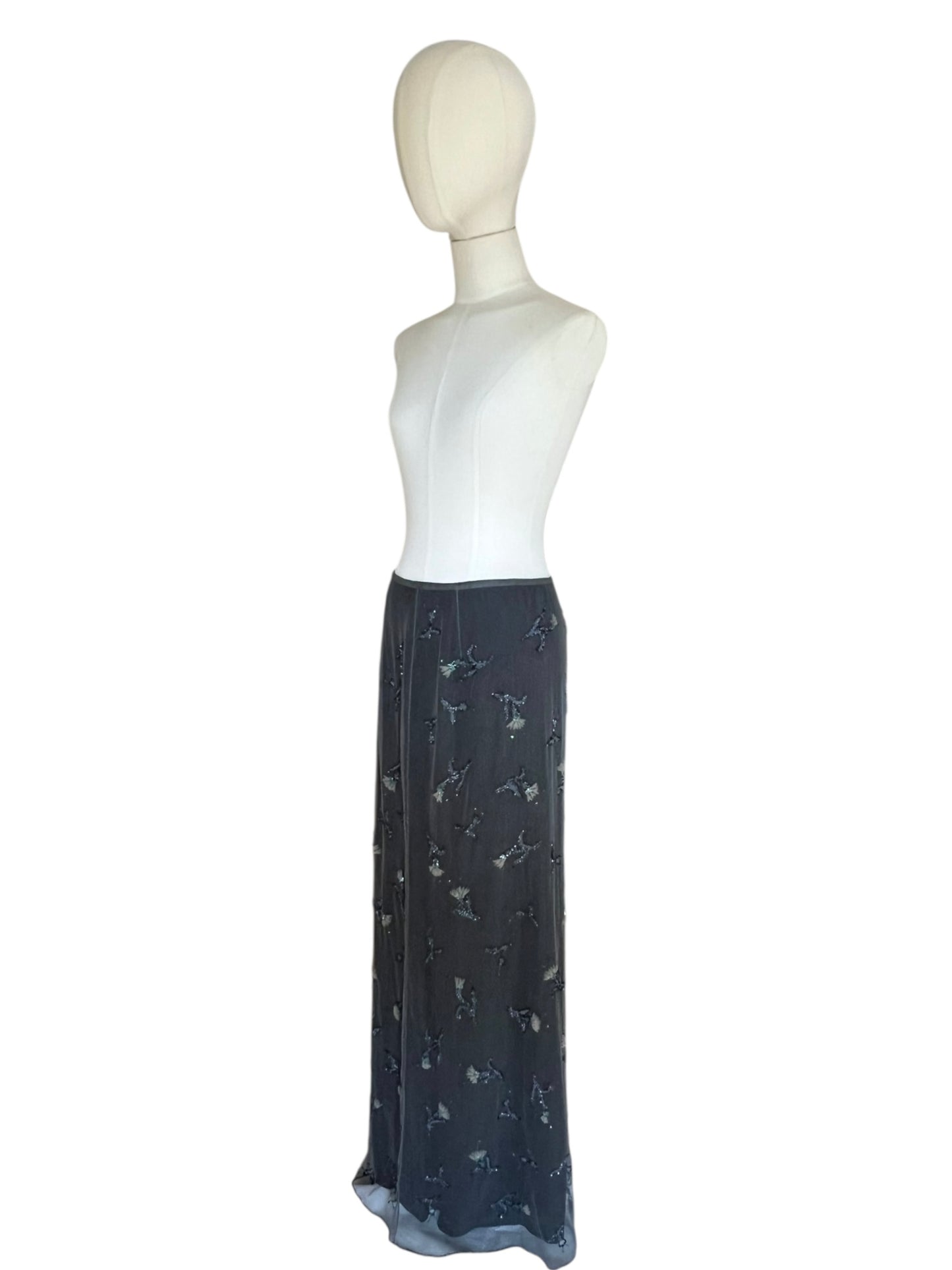 Prada FW1997 long embroidered skirt
