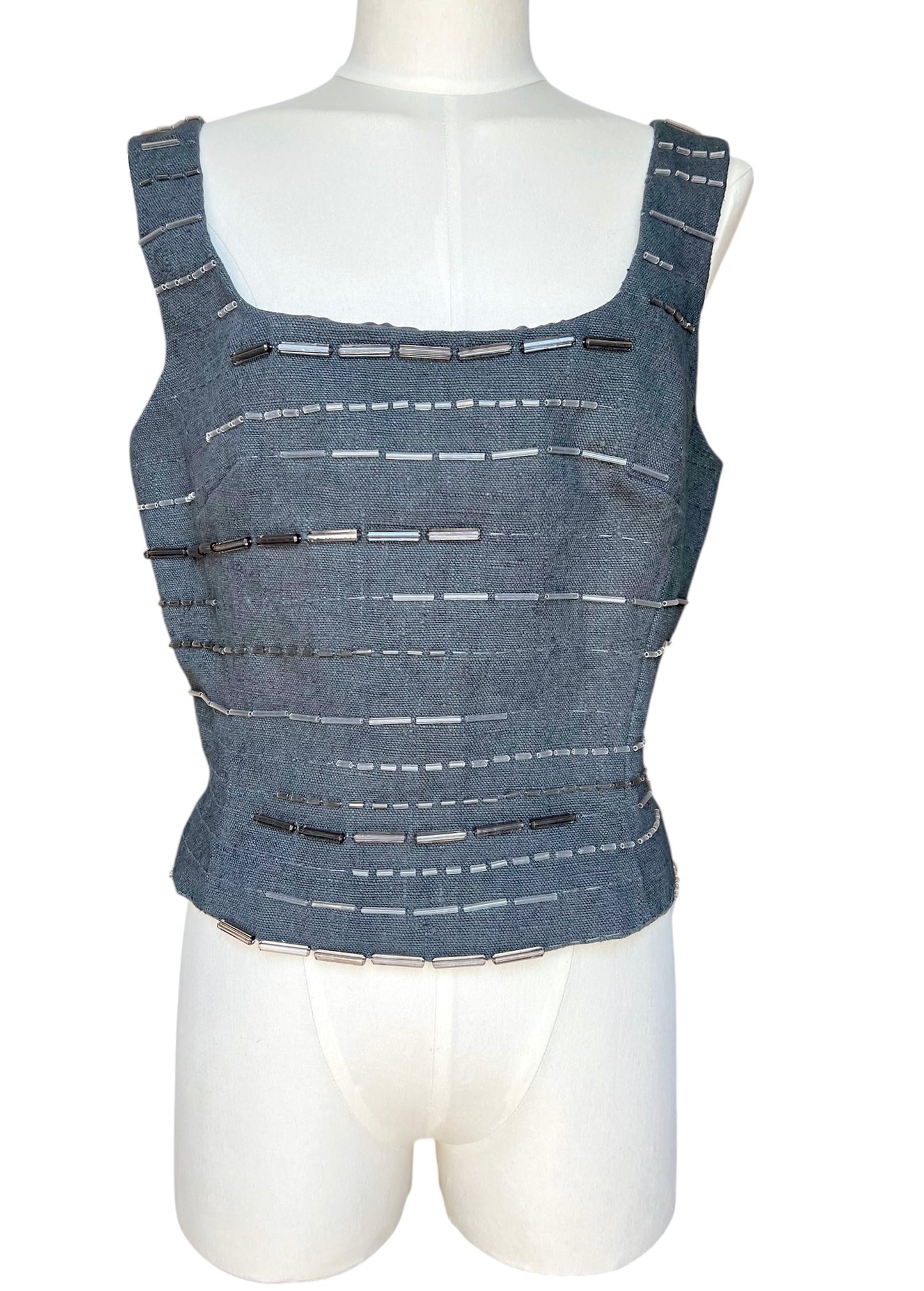 Prada SS1998 ardesia embroidered bustier