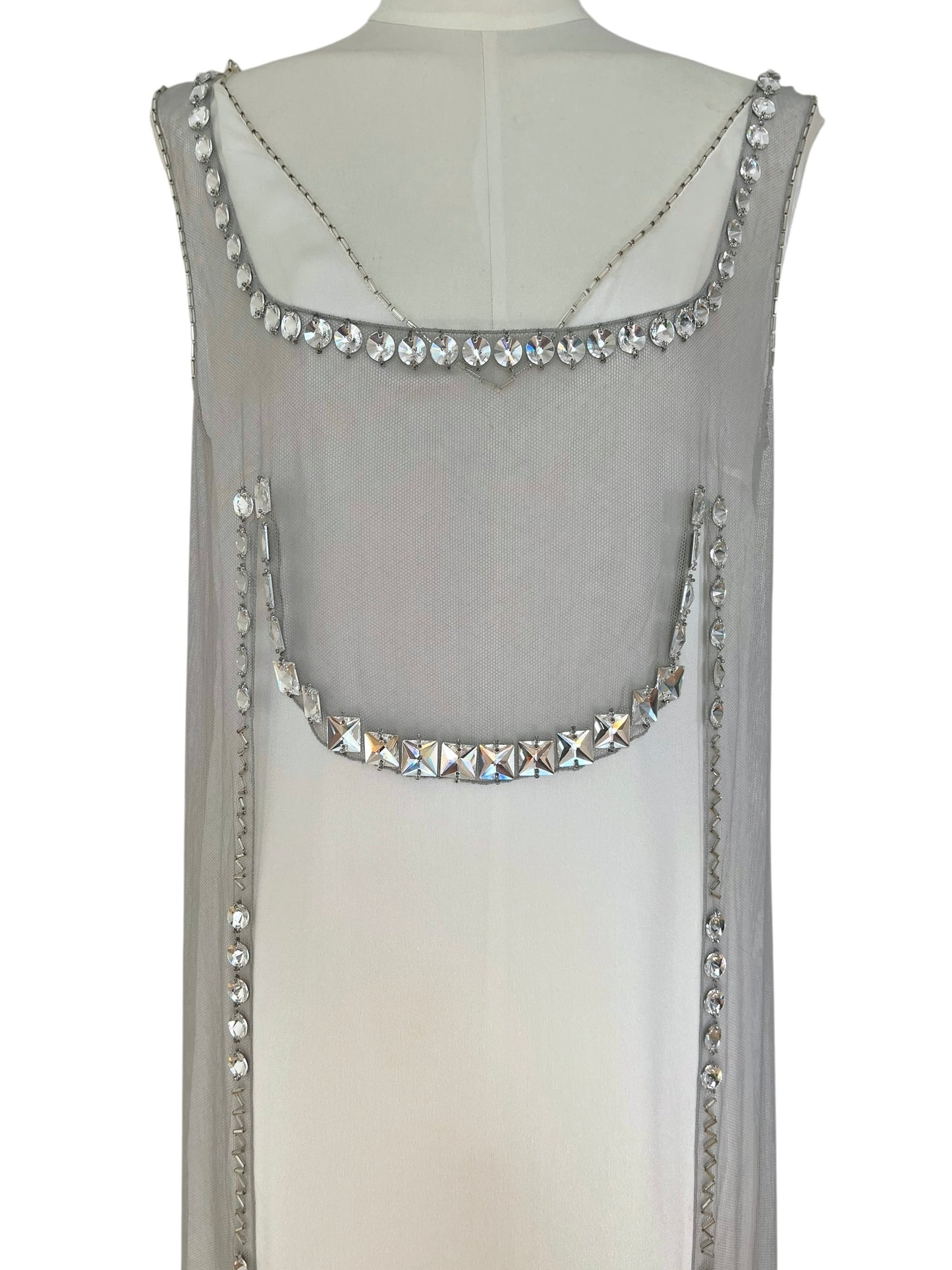Prada FW 1997 embellished white mini dress