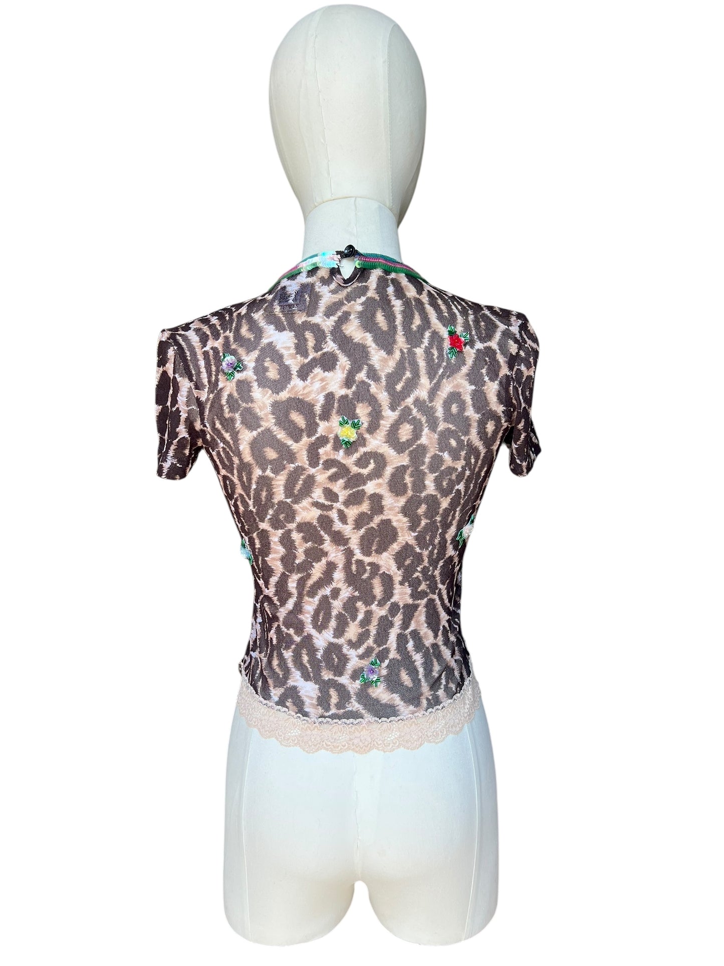 Dolce & Gabbana leopard mesh top