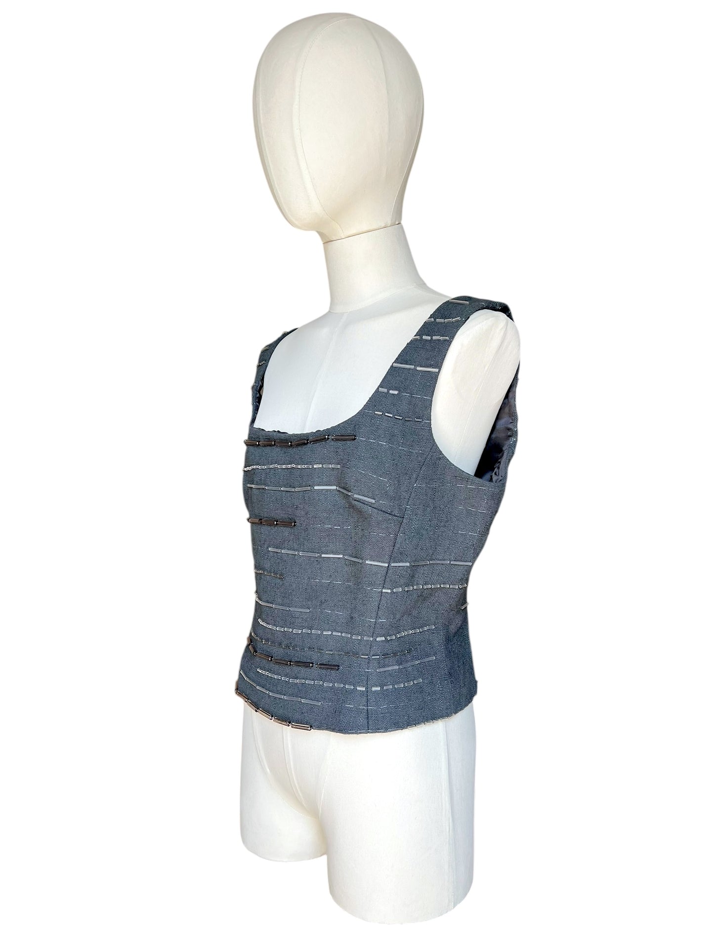 Prada SS1998 ardesia embroidered bustier