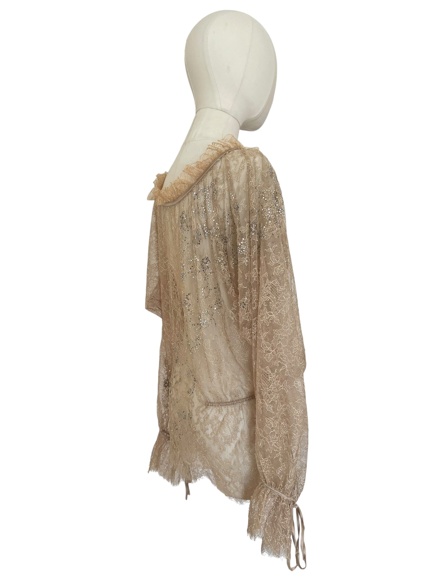 Givenchy Sheer Lace Blouse with Crystals