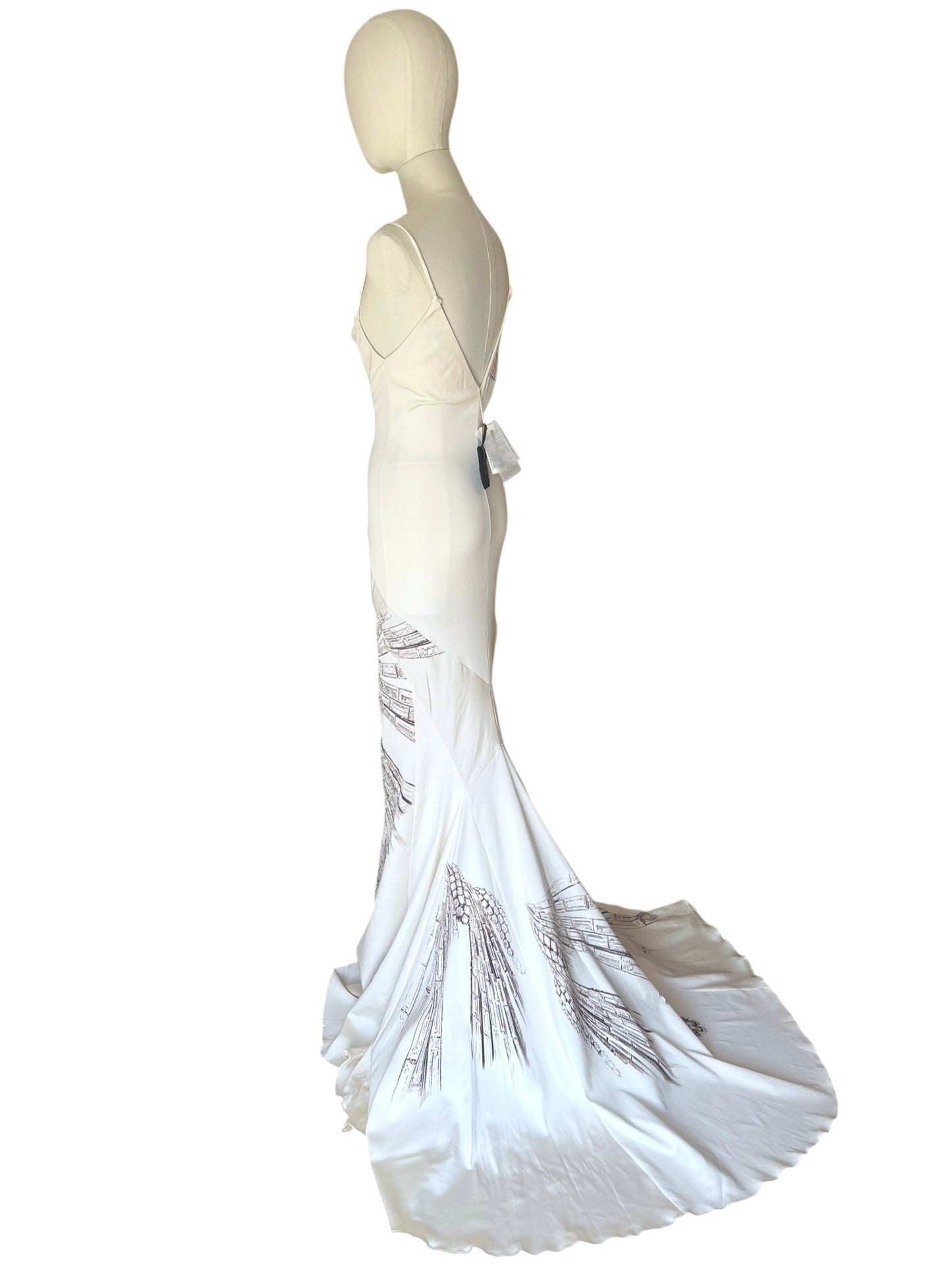Roberto Cavalli FW 2002 long embroidered dress