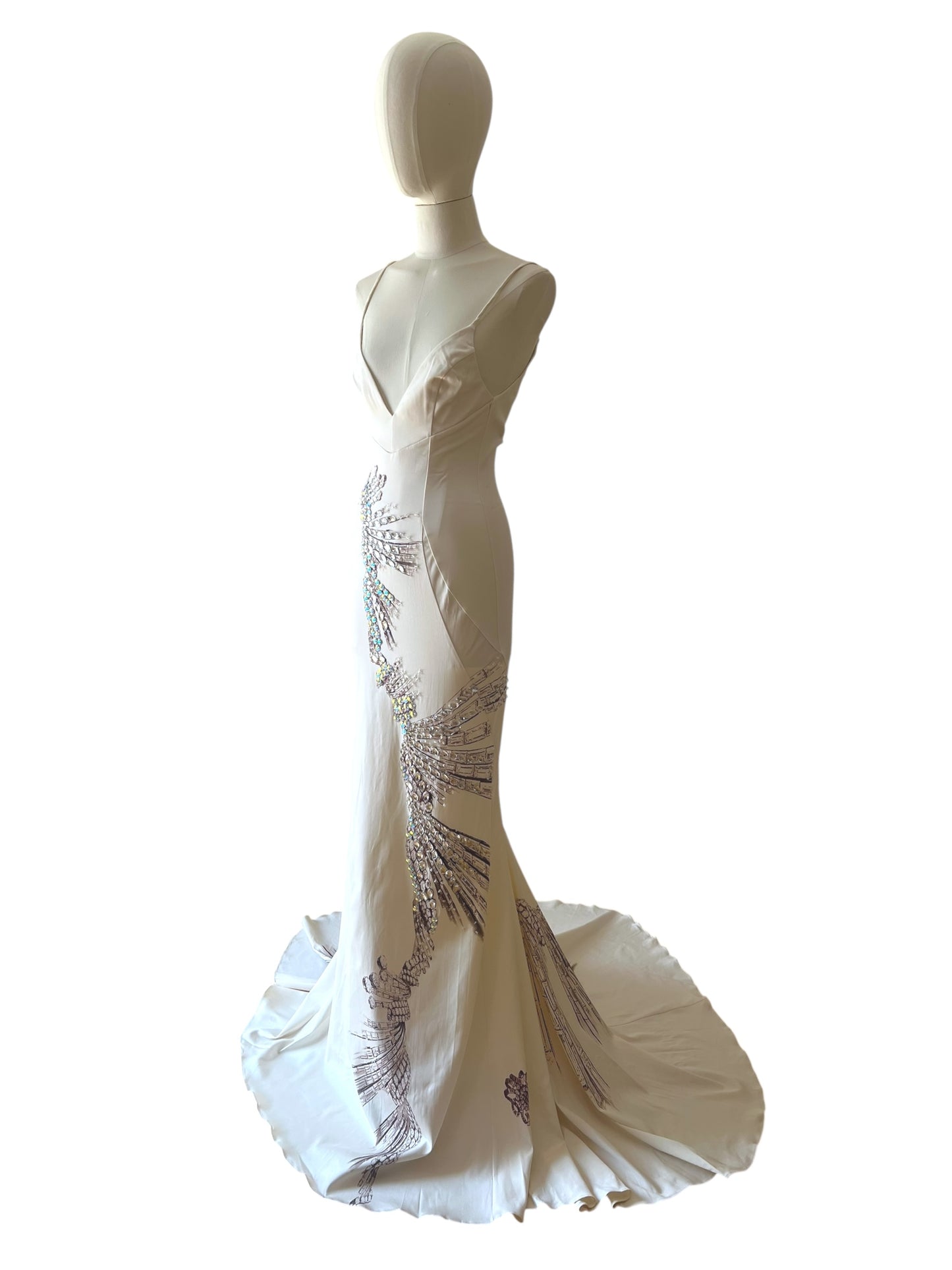 Roberto Cavalli FW 2002 long embroidered dress
