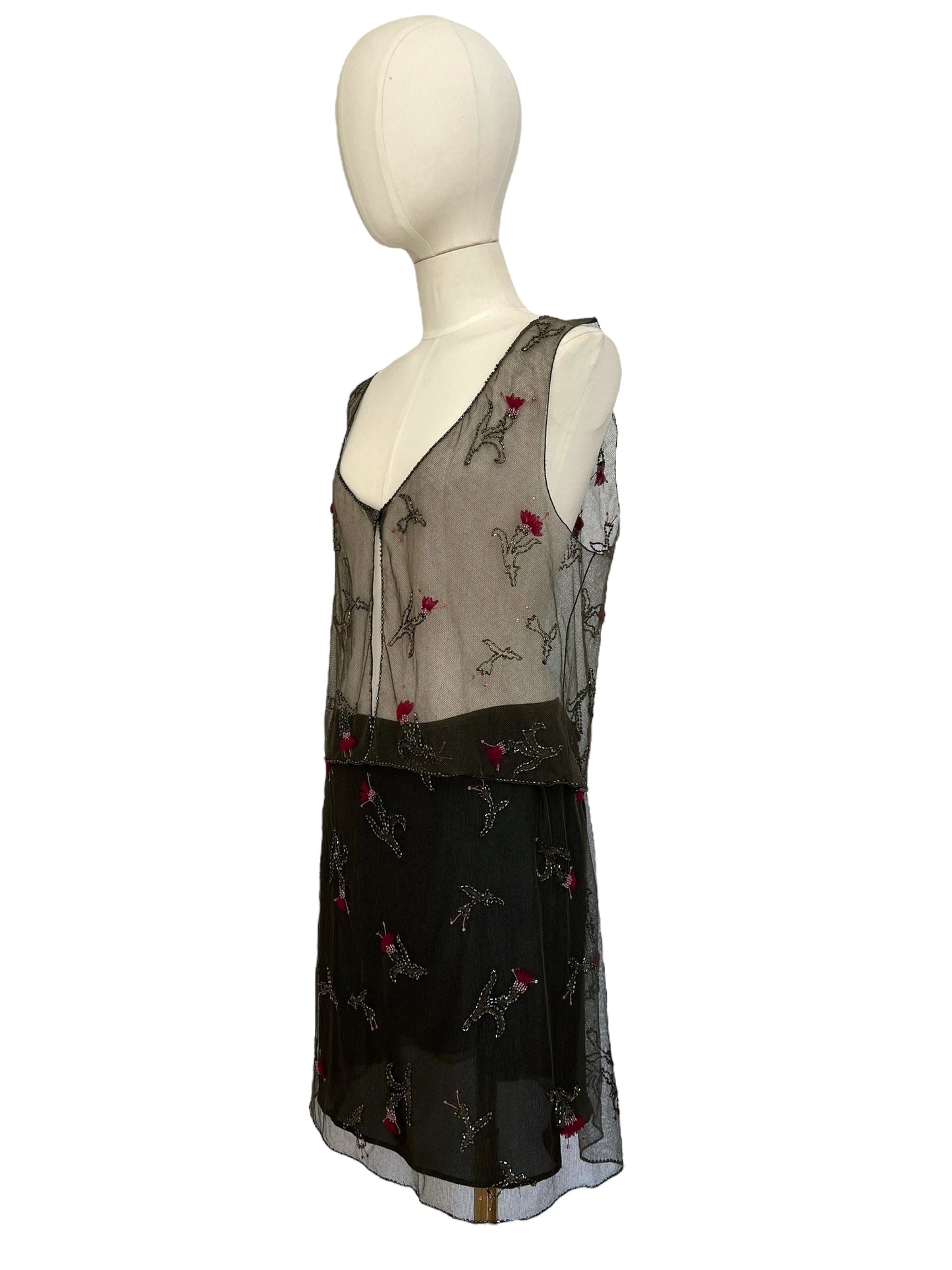 Prada FW1997 embroidered tulle ensamble
