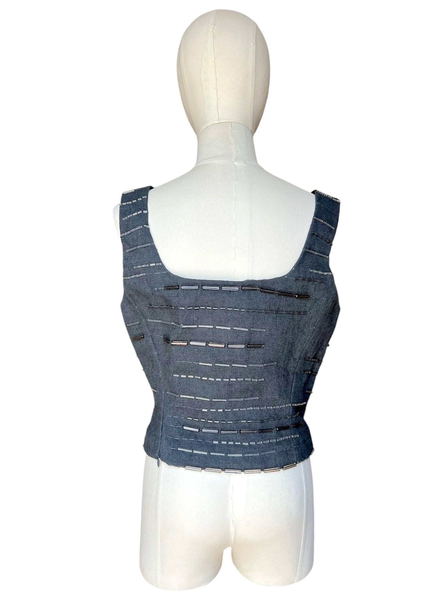 Prada SS1998 ardesia embroidered bustier