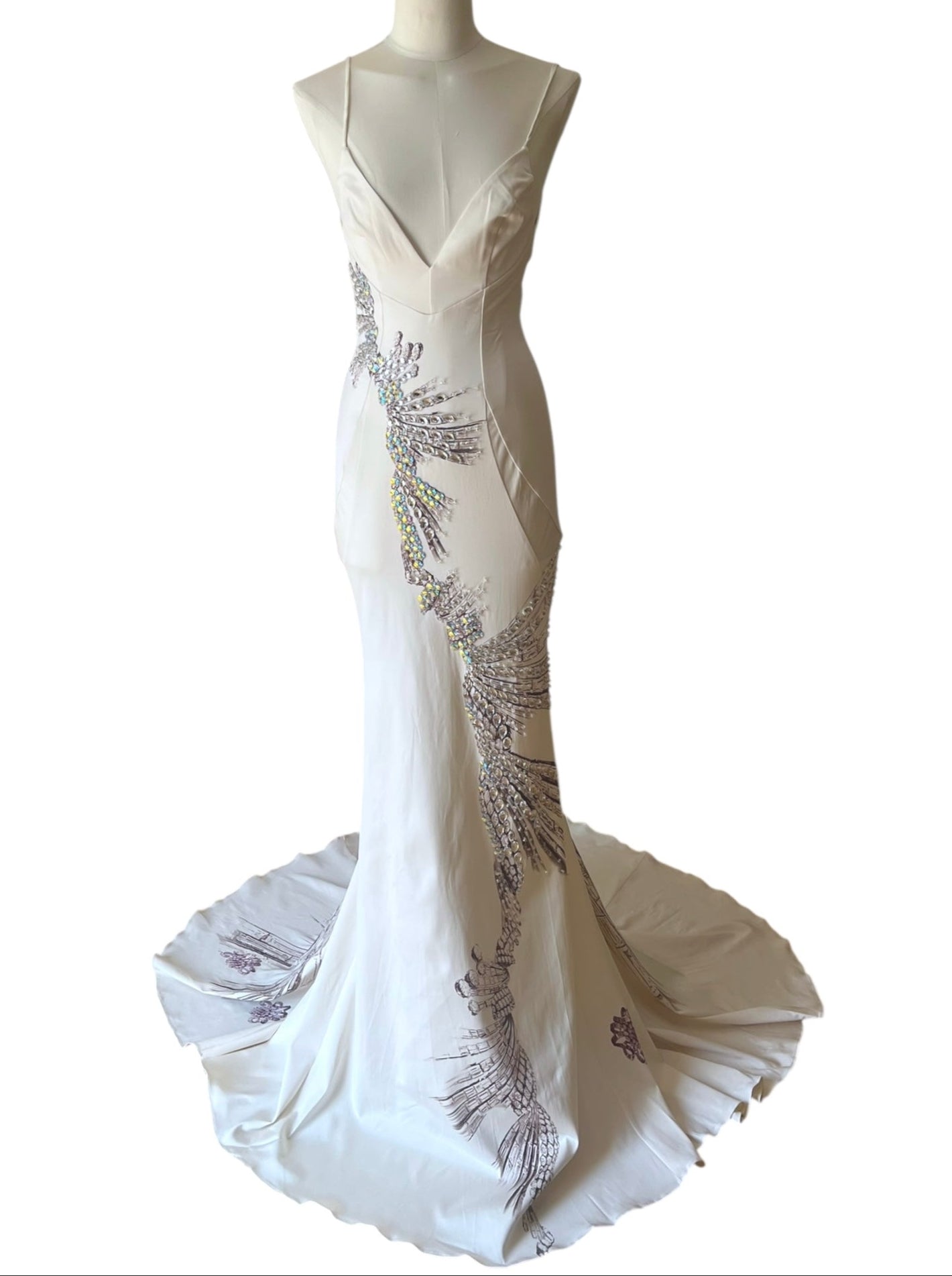 Roberto Cavalli FW 2002 long embroidered dress