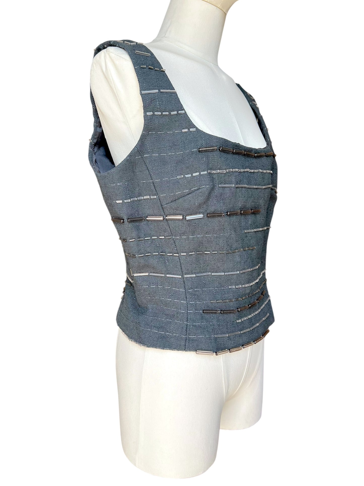 Prada SS1998 ardesia embroidered bustier