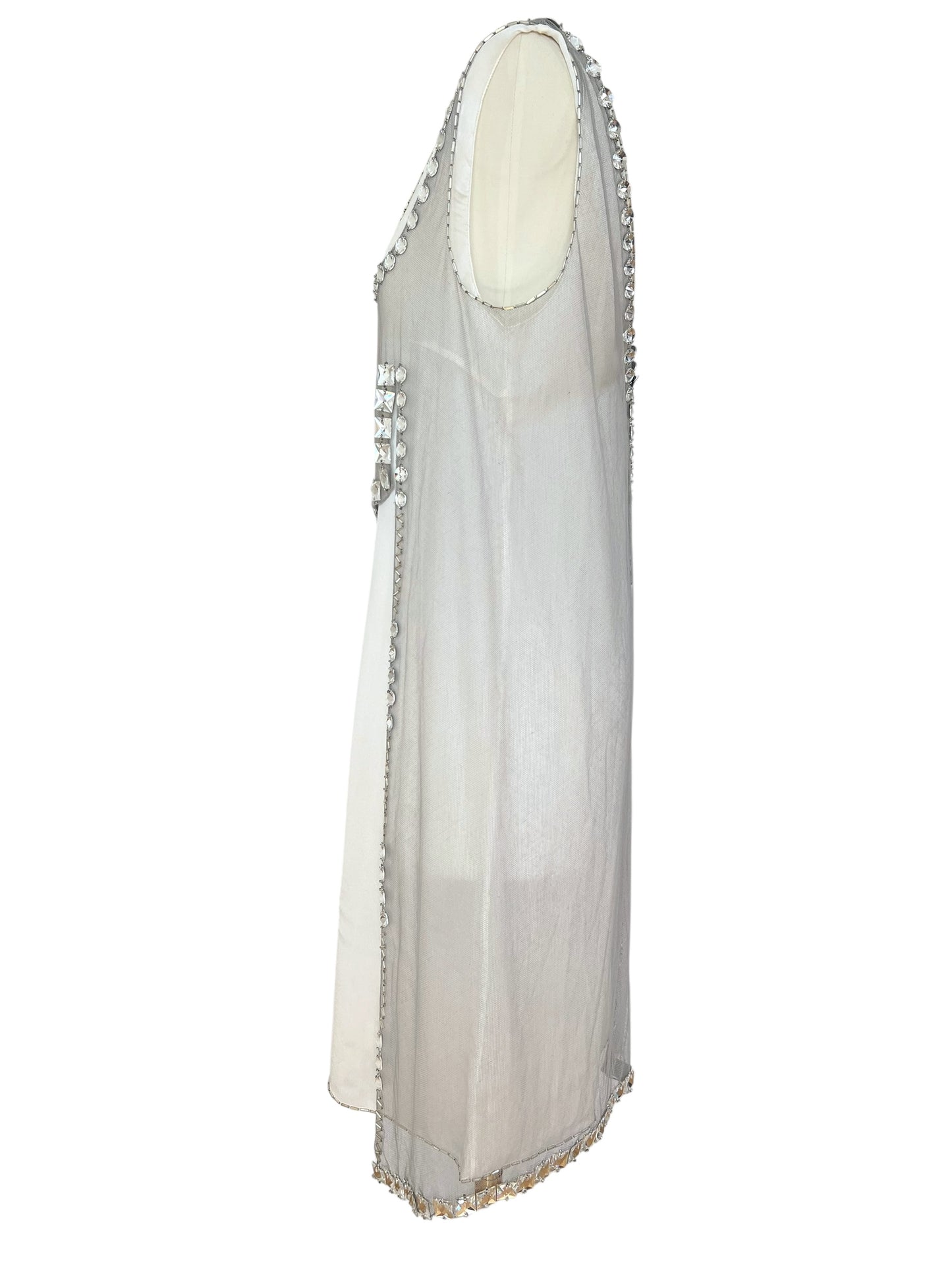 Prada FW 1997 embellished white mini dress