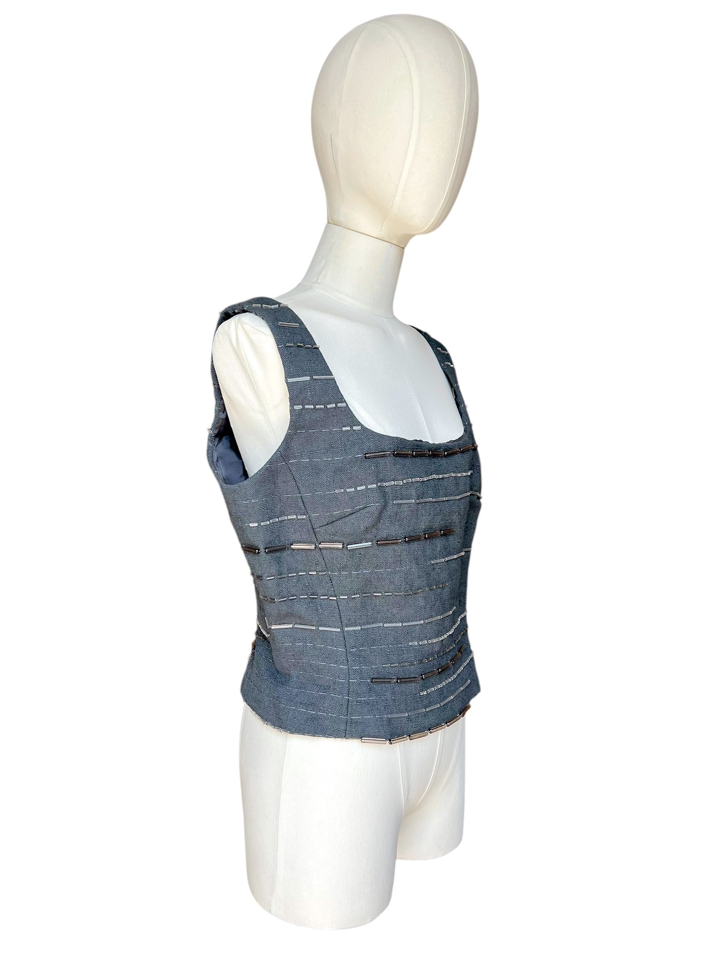 Prada SS1998 ardesia embroidered bustier