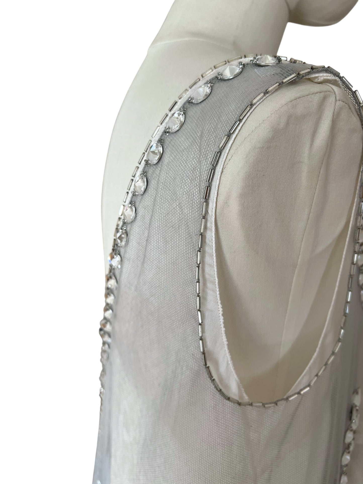 Prada FW 1997 embellished white mini dress