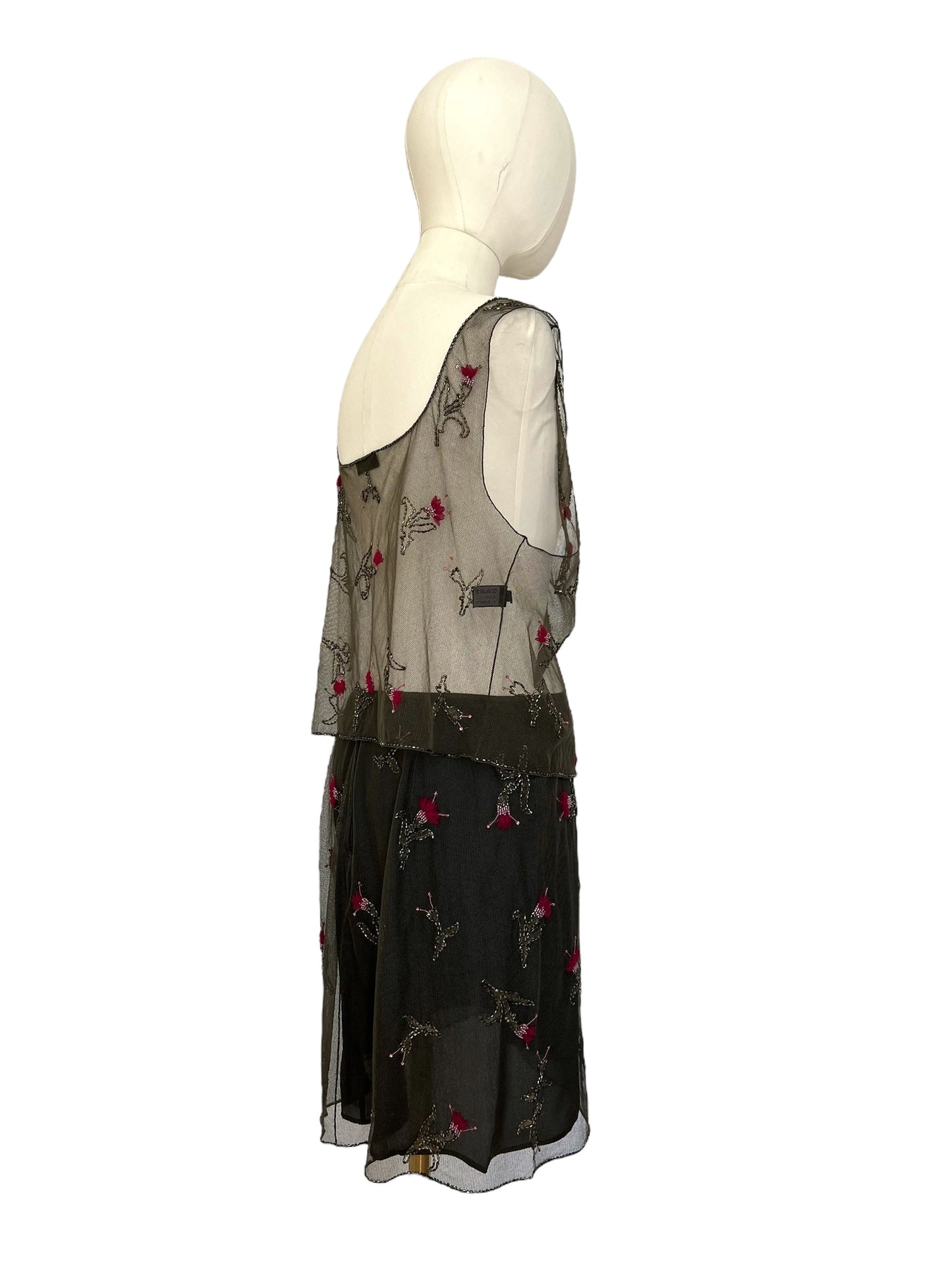 Prada FW1997 embroidered tulle ensamble