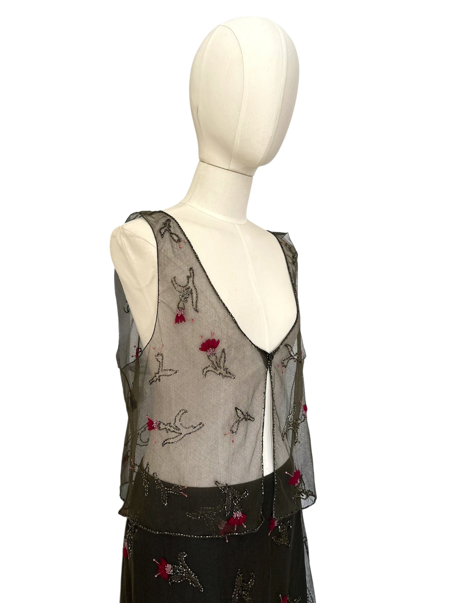 Prada FW1997 embroidered tulle ensamble