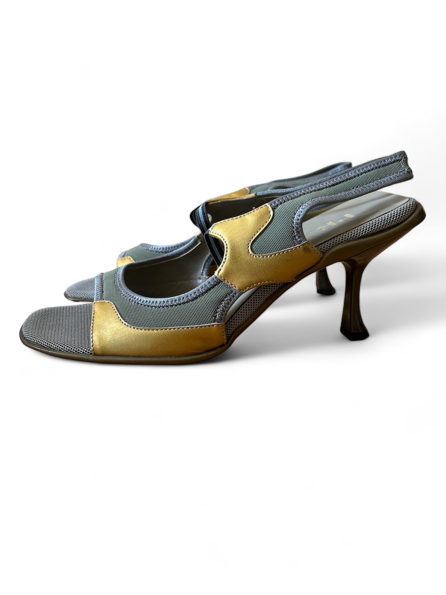 Prada sandalo grigio open toe