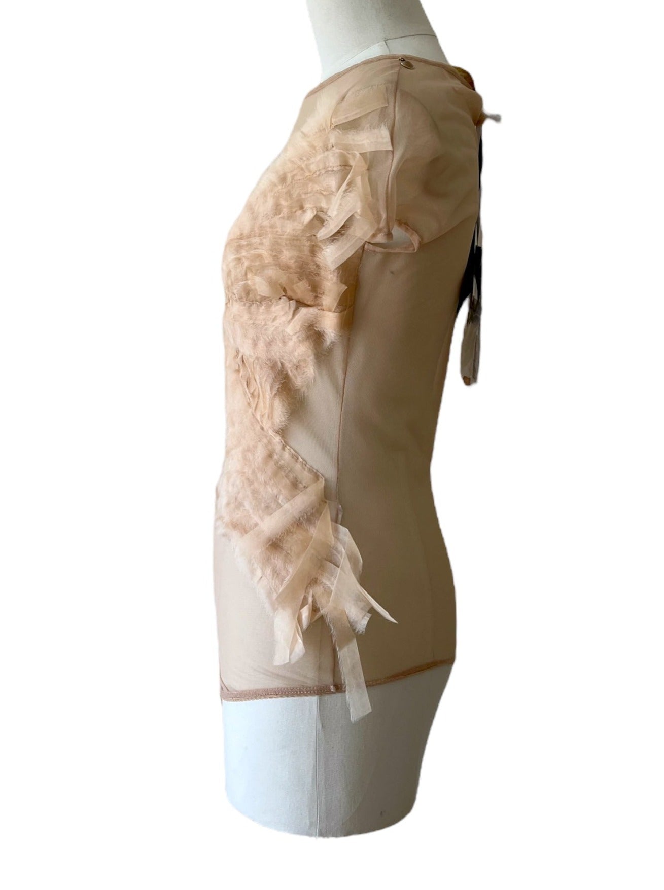 Elisabetta Franchi top nude in tulle