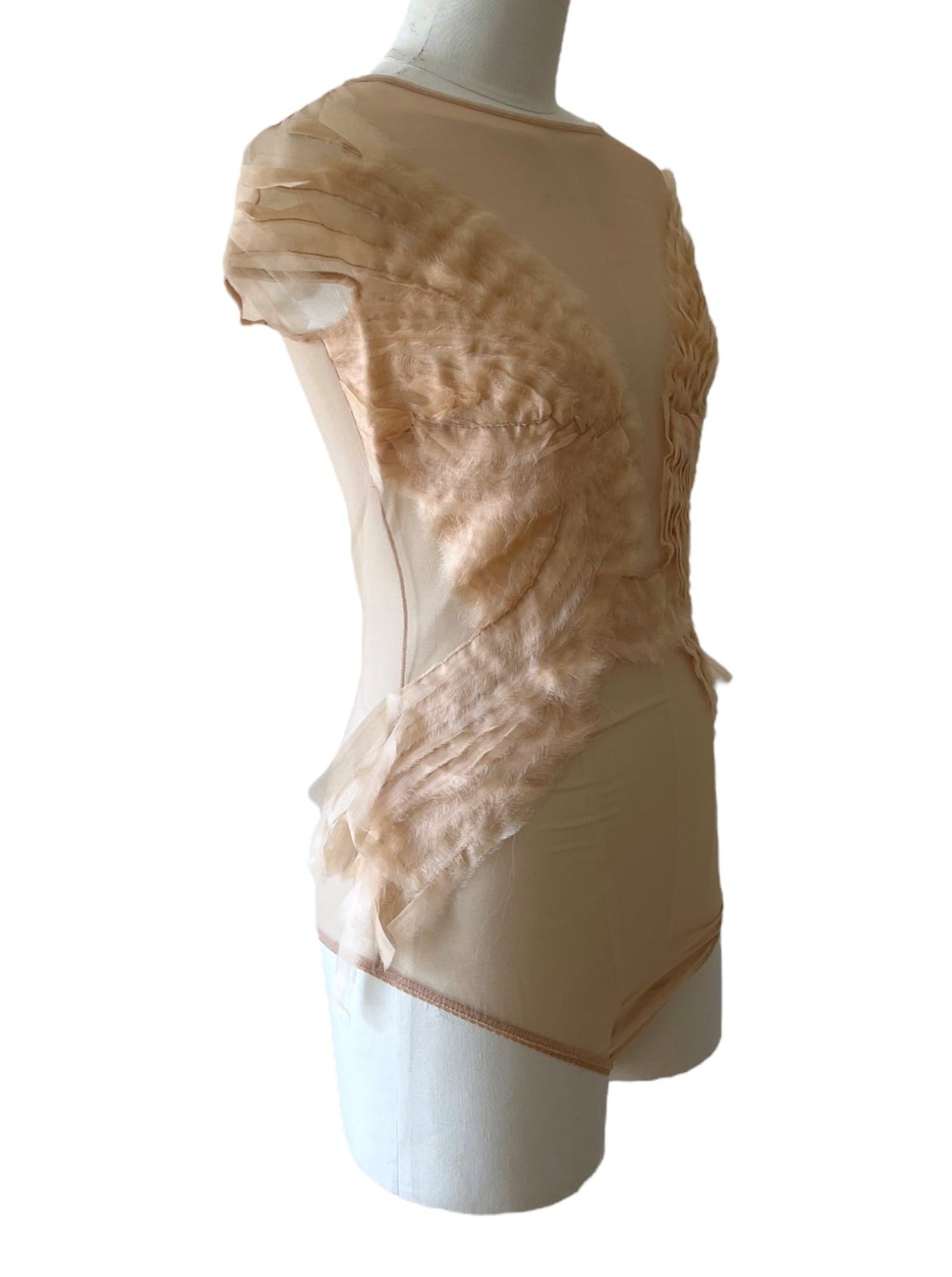 Elisabetta Franchi top nude in tulle