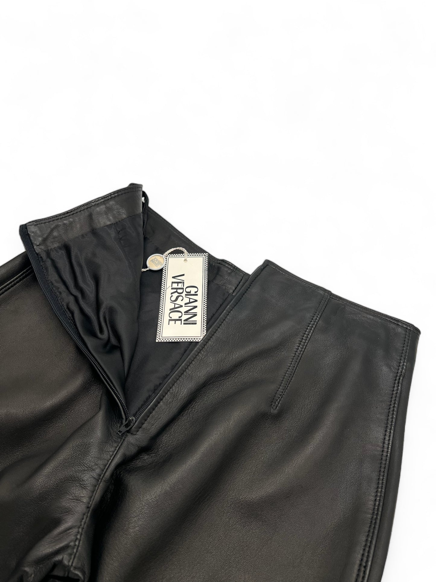 Gianni Versace pantaloni in pelle neri