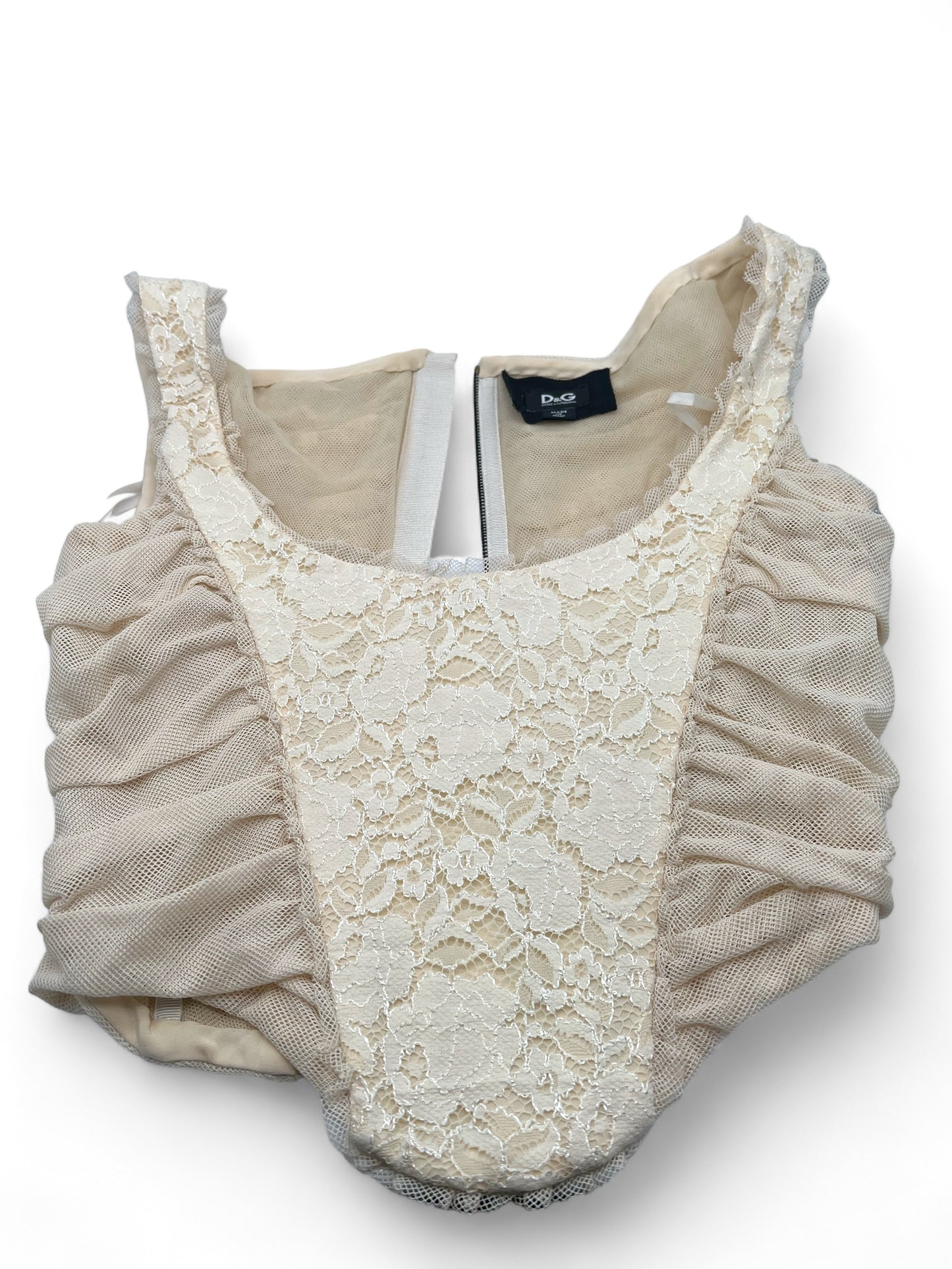 Corsetto in pizzo beige Dolce&Gabbana