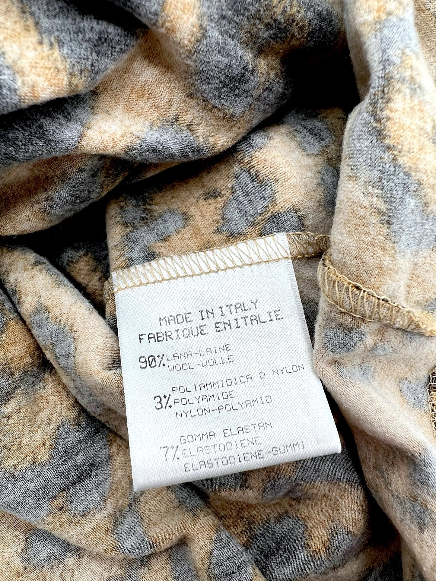 Roberto Cavalli cheetah print wool chain top