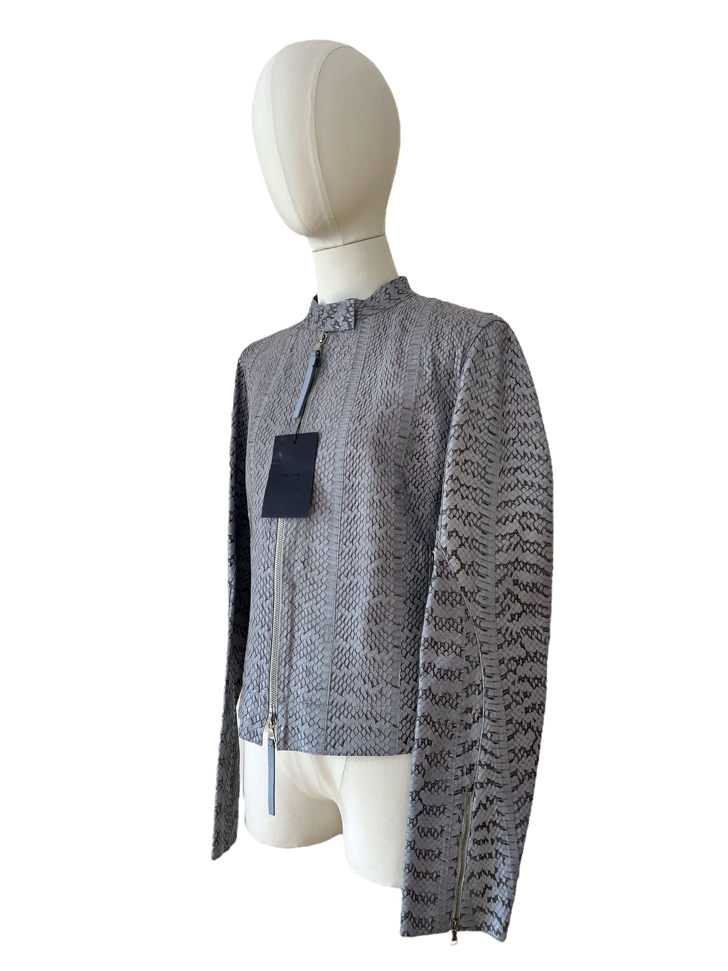 Prada python biker jacket