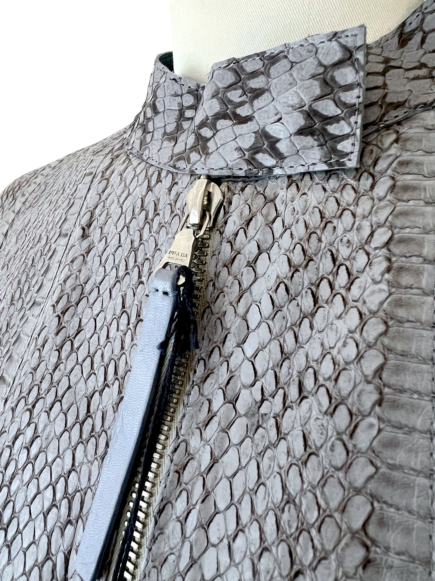 Prada python biker jacket