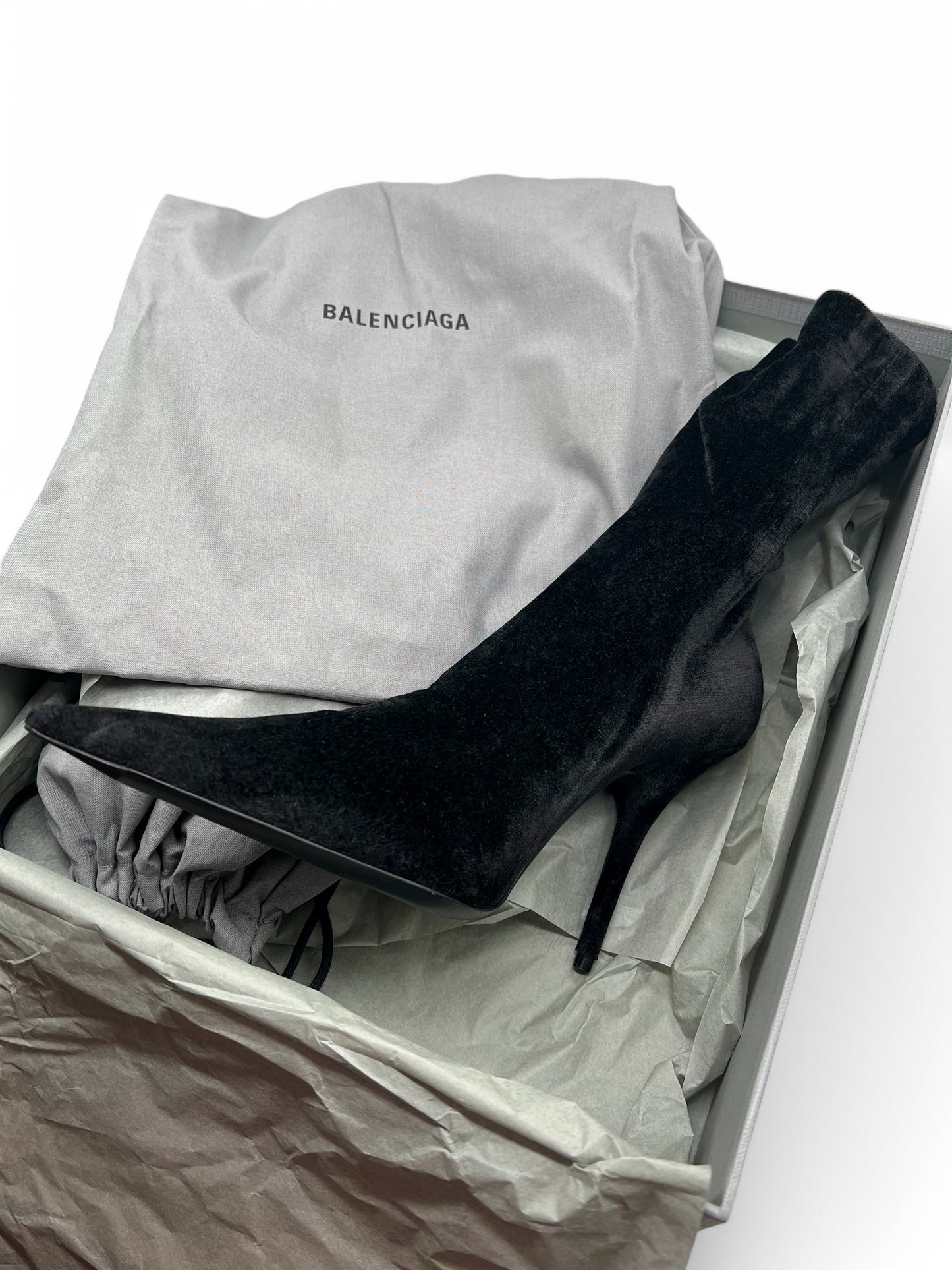 Balenciaga Knife Velvet Boots