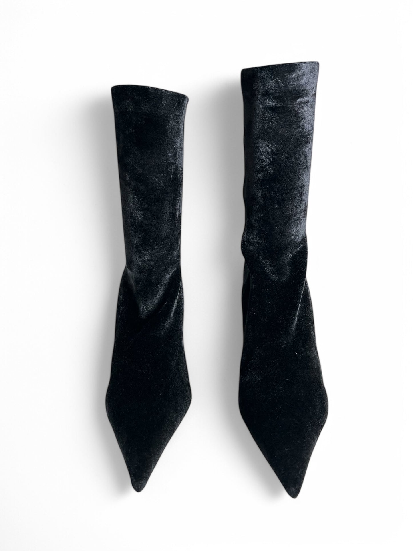 Balenciaga Knife Velvet Boots