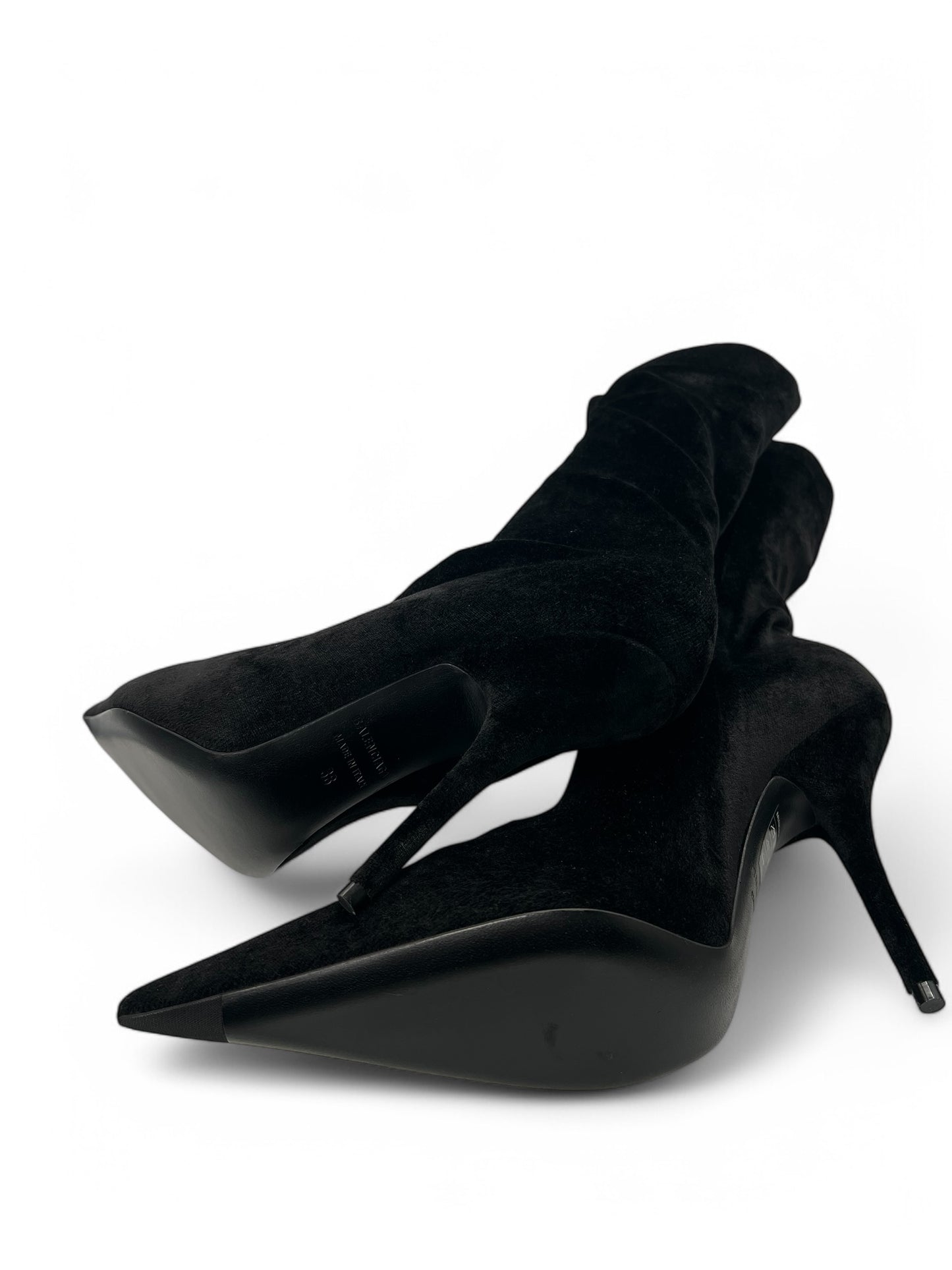 Balenciaga Knife Velvet Boots