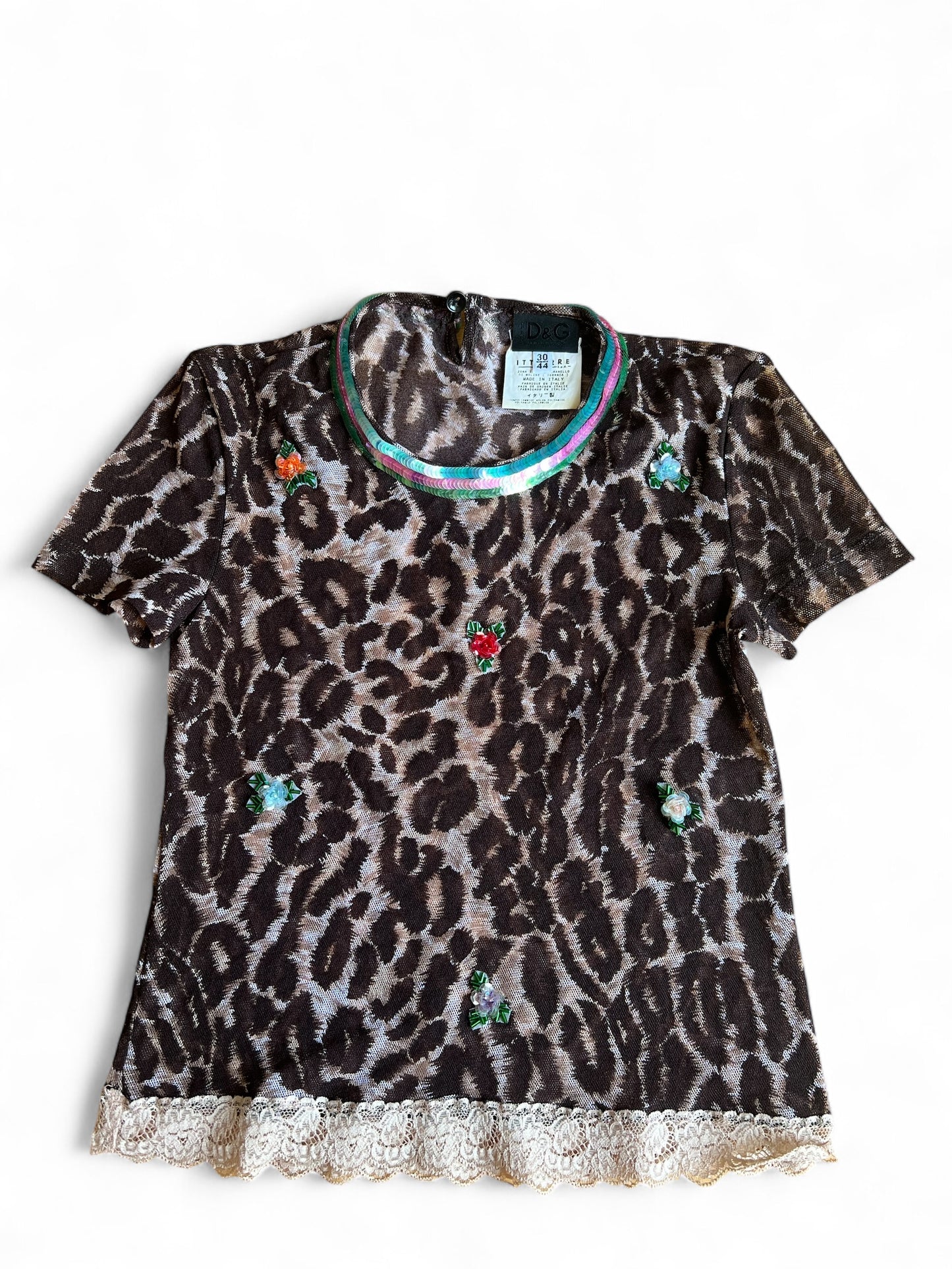 Dolce & Gabbana leopard mesh top