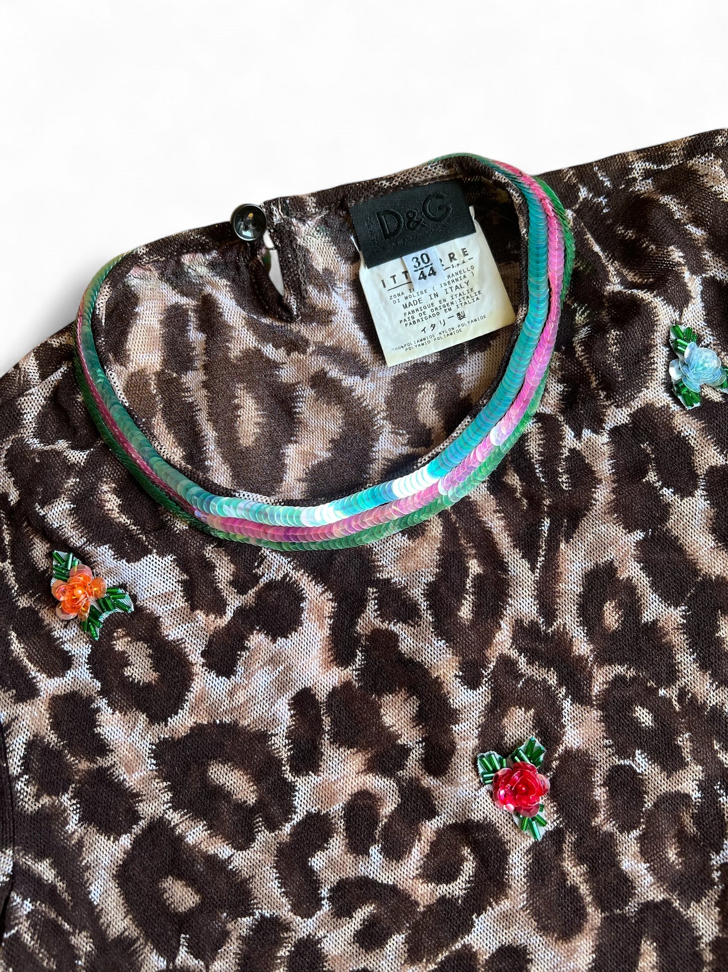 Dolce & Gabbana leopard mesh top