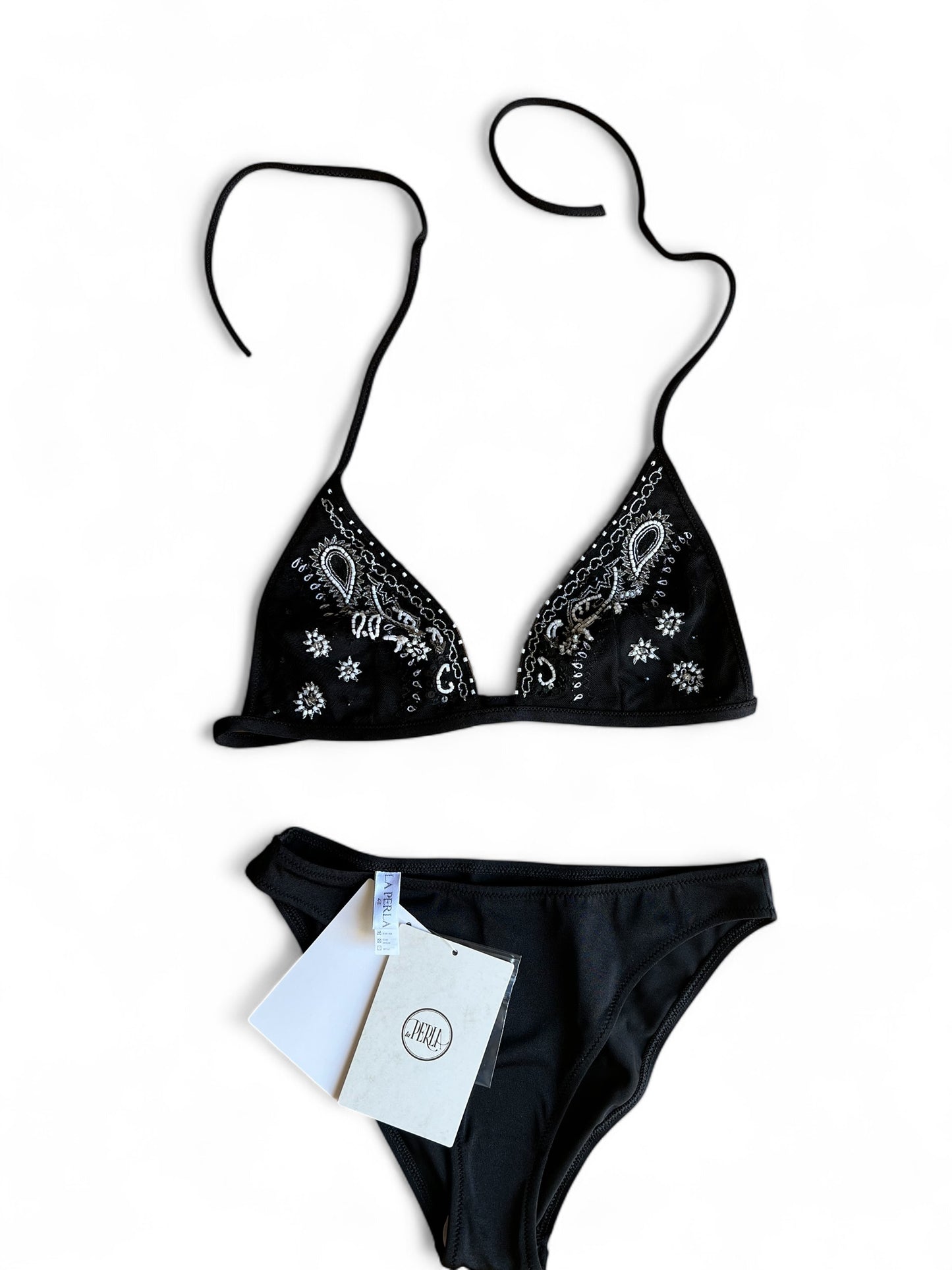 La Perla triangle bikini with embroidery